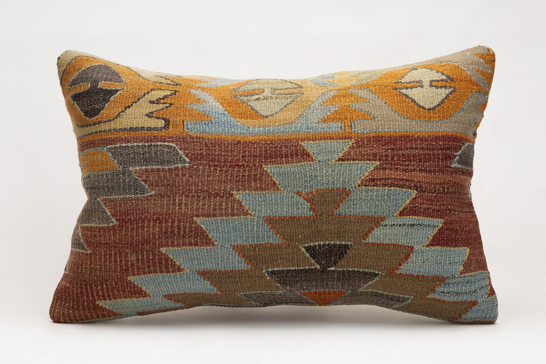 16x24 inches (40x60 cm) Kilim Pillow | KILIM WHOLESALE - Vintage Handmade Pillows - Vintage Handmade Kilim Rugs - It is 100% wool. Artistic and historical rugs. Old handwoven rugs. - Online hand woven rugs and kilim cushions sales. Shipping to a