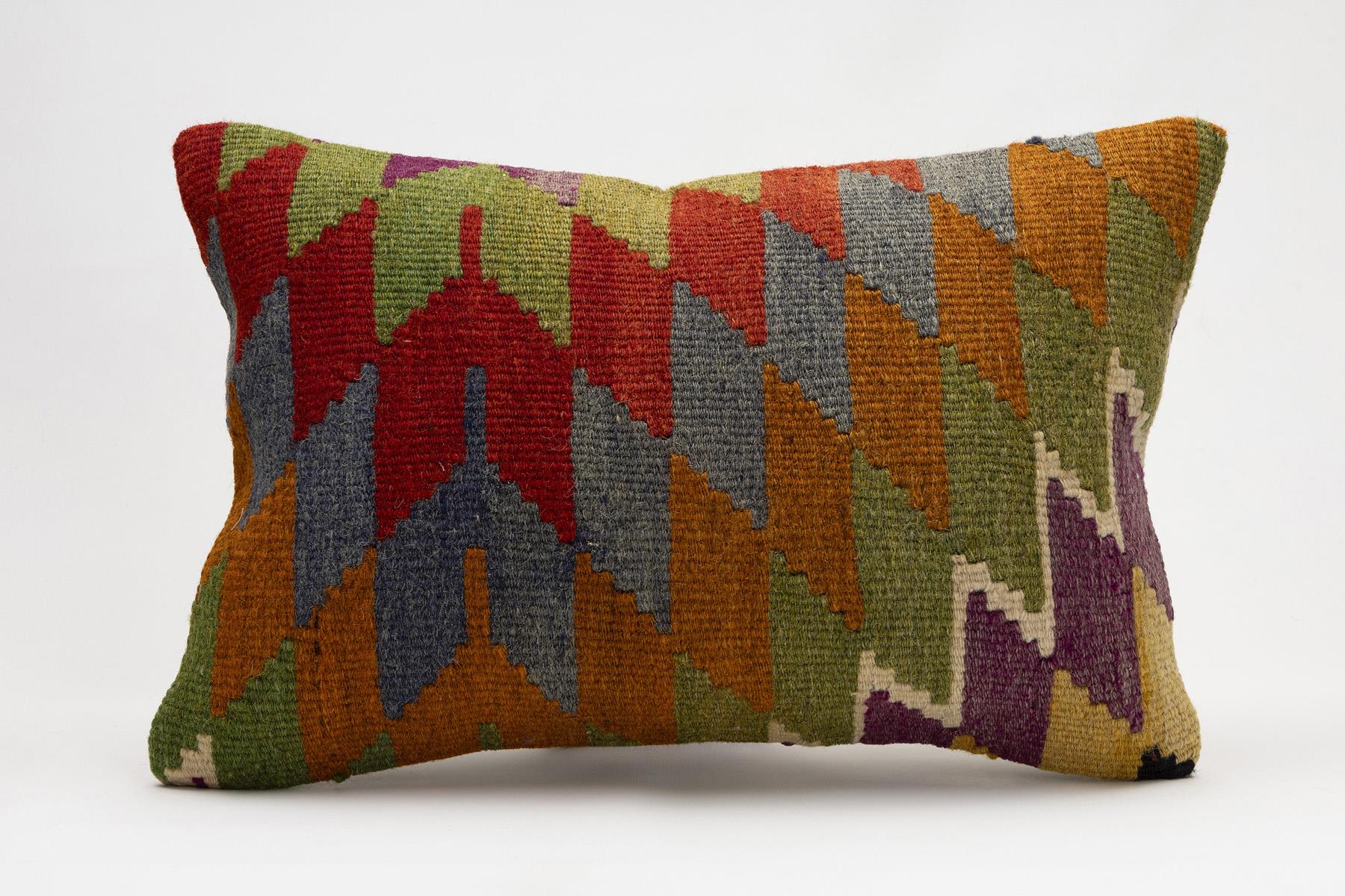 16x24 inches (40x60 cm) Kilim Pillow | KILIM WHOLESALE - Vintage Handmade Pillows - Vintage Handmade Kilim Rugs - It is 100% wool. Artistic and historical rugs. Old handwoven rugs. - Online hand woven rugs and kilim cushions sales. Shipping to a
