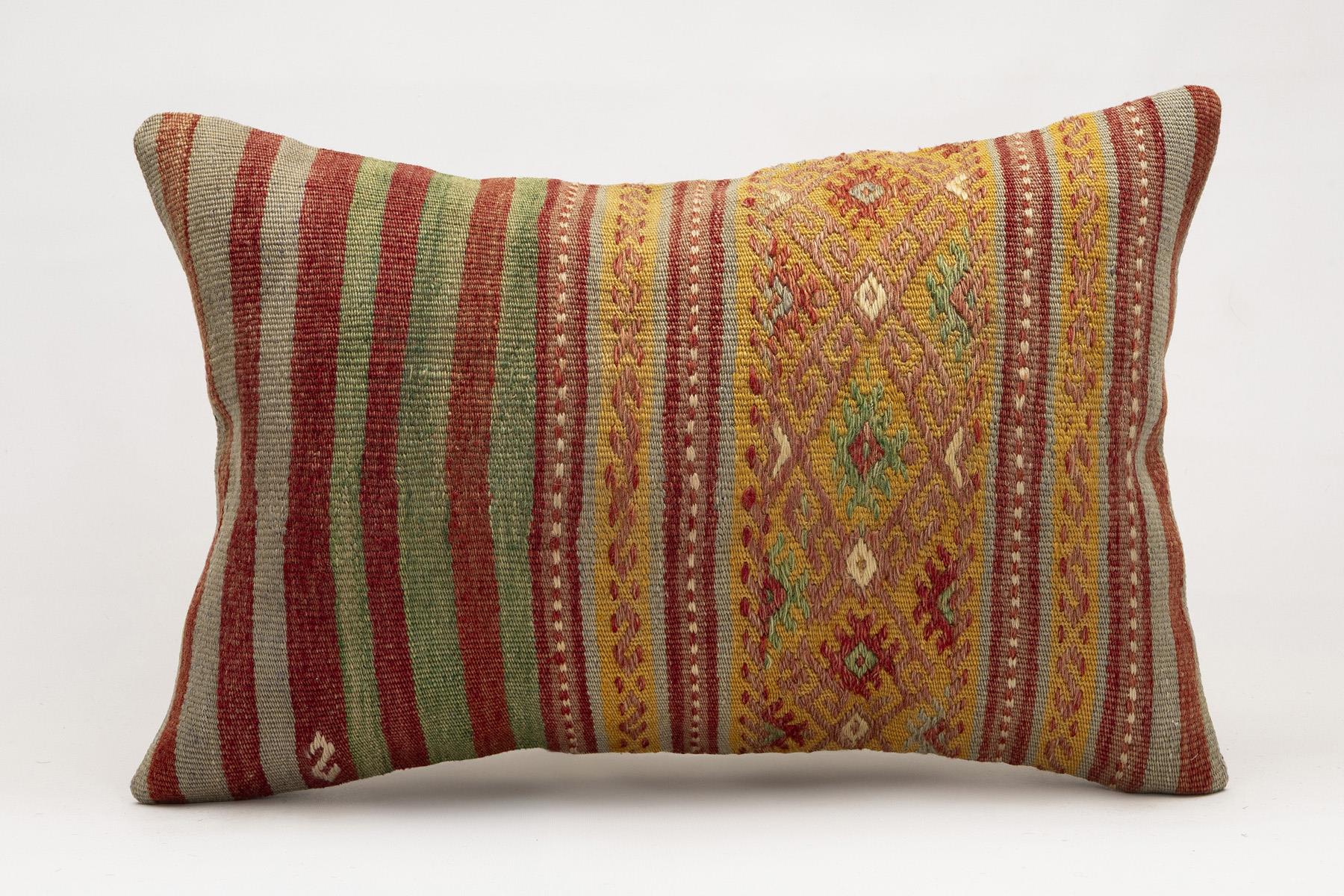 16x24 inches (40x60 cm) Kilim Pillow | KILIM WHOLESALE - Vintage Handmade Pillows - Vintage Handmade Kilim Rugs - It is 100% wool. Artistic and historical rugs. Old handwoven rugs. - Online hand woven rugs and kilim cushions sales. Shipping to a