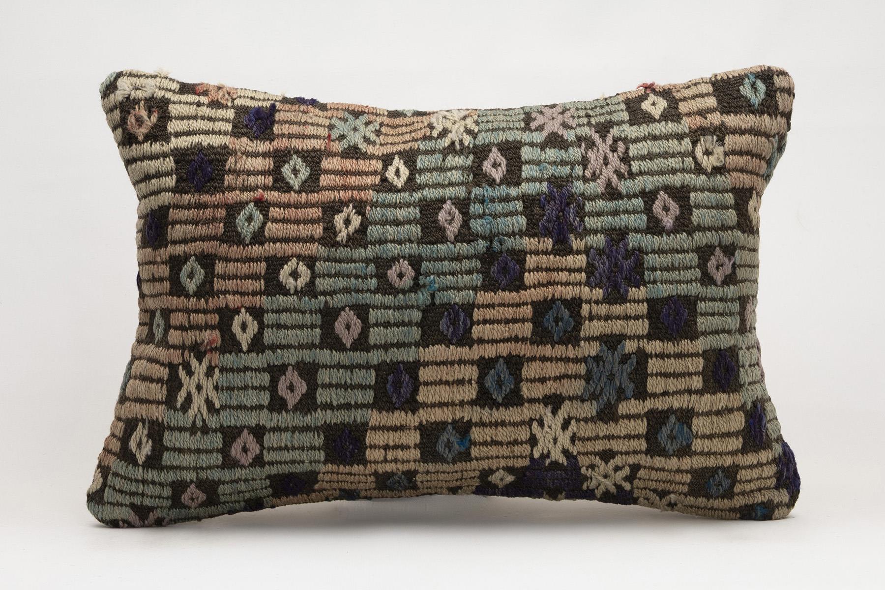 16x24 inches (40x60 cm) Kilim Pillow | KILIM WHOLESALE - Vintage Handmade Pillows - Vintage Handmade Kilim Rugs - It is 100% wool. Artistic and historical rugs. Old handwoven rugs. - Online hand woven rugs and kilim cushions sales. Shipping to a