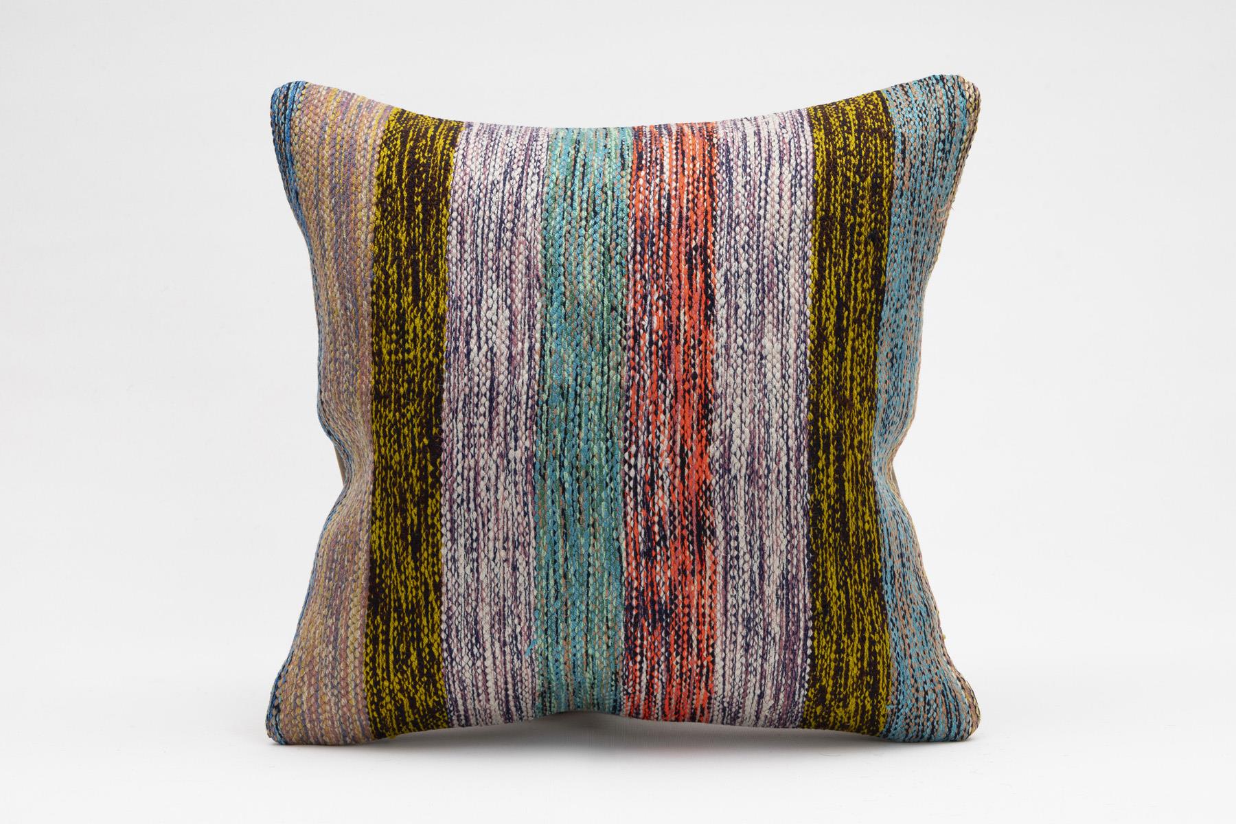 16''16'' (40x40 cm) Kilim Pillows - Vintage Handmade Kilim Pillows - Vintage Handmade Kilim Rugs - It is 100% wool. Artistic and historical rugs. Old handwoven rugs.