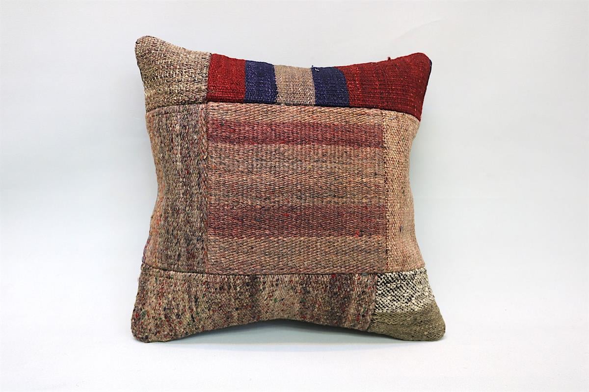 16''16'' (40x40 cm) Kilim Pillows - Vintage Handmade Kilim Pillows - Vintage Handmade Kilim Rugs - It is 100% wool. Artistic and historical rugs. Old handwoven rugs.