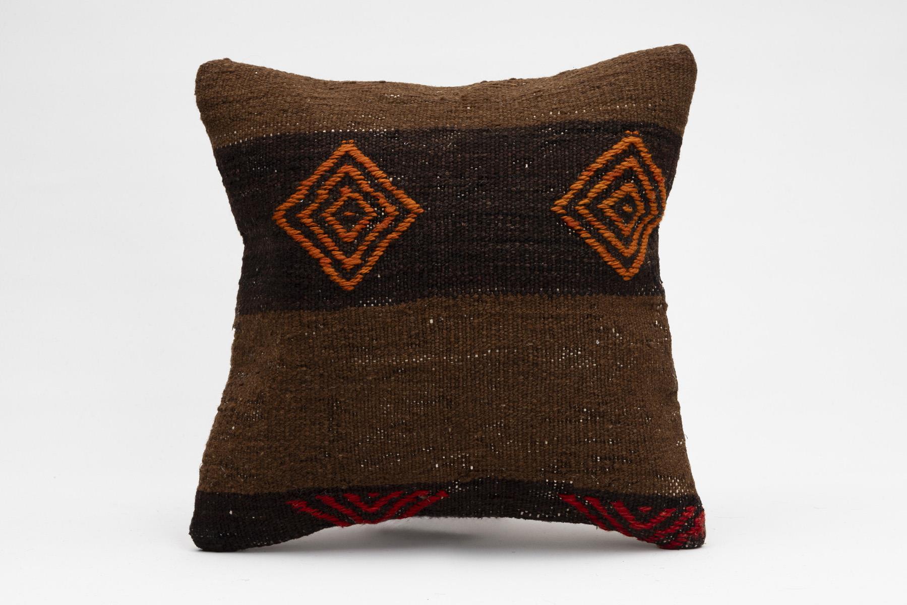 16''16'' (40x40 cm) Kilim Pillows - Vintage Handmade Kilim Pillows - Vintage Handmade Kilim Rugs - It is 100% wool. Artistic and historical rugs. Old handwoven rugs.