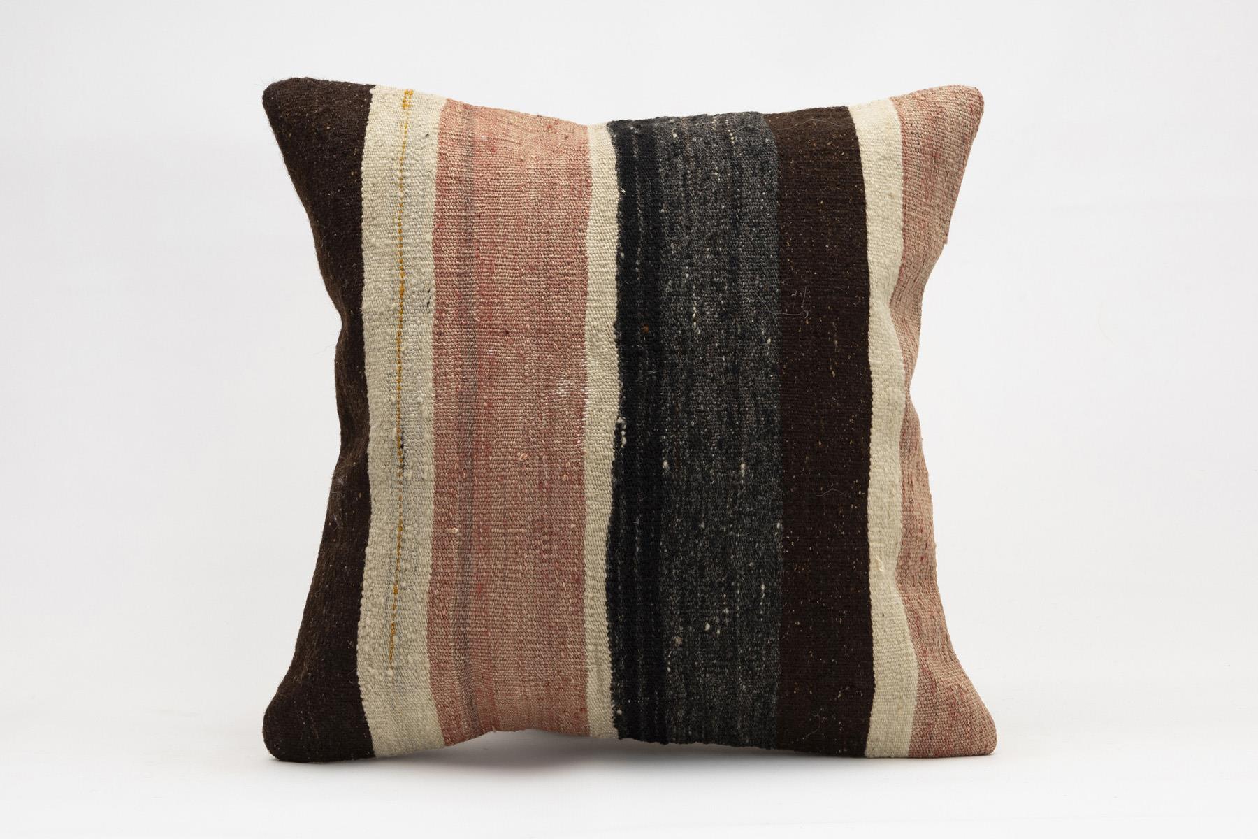 18x18 inches (45x45 cm) Kilim Pillow | KILIM WHOLESALE - Vintage Handmade Pillows - Vintage Handmade Kilim Rugs - It is 100% wool. Artistic and historical rugs. Old handwoven rugs. - Online hand woven rugs and kilim cushions sales. Shipping to a