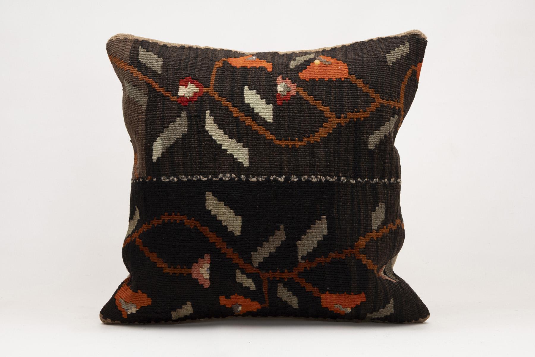 20x20 inches (50x50 cm) Kilim Pillow | KILIM WHOLESALE - Vintage Handmade Pillows - Vintage Handmade Kilim Rugs - It is 100% wool. Artistic and historical rugs. Old handwoven rugs. - Online hand woven rugs and kilim cushions sales. Shipping to a