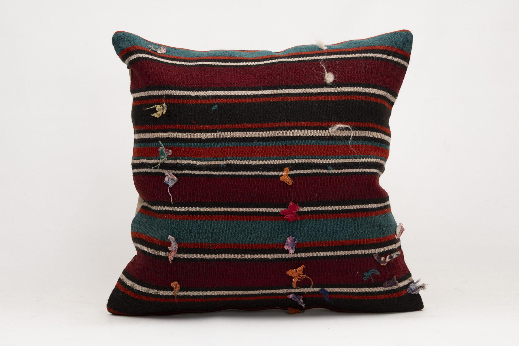 20x20 inches (50x50 cm) Kilim Pillow | KILIM WHOLESALE - Vintage Handmade Pillows - Vintage Handmade Kilim Rugs - It is 100% wool. Artistic and historical rugs. Old handwoven rugs. - Online hand woven rugs and kilim cushions sales. Shipping to a