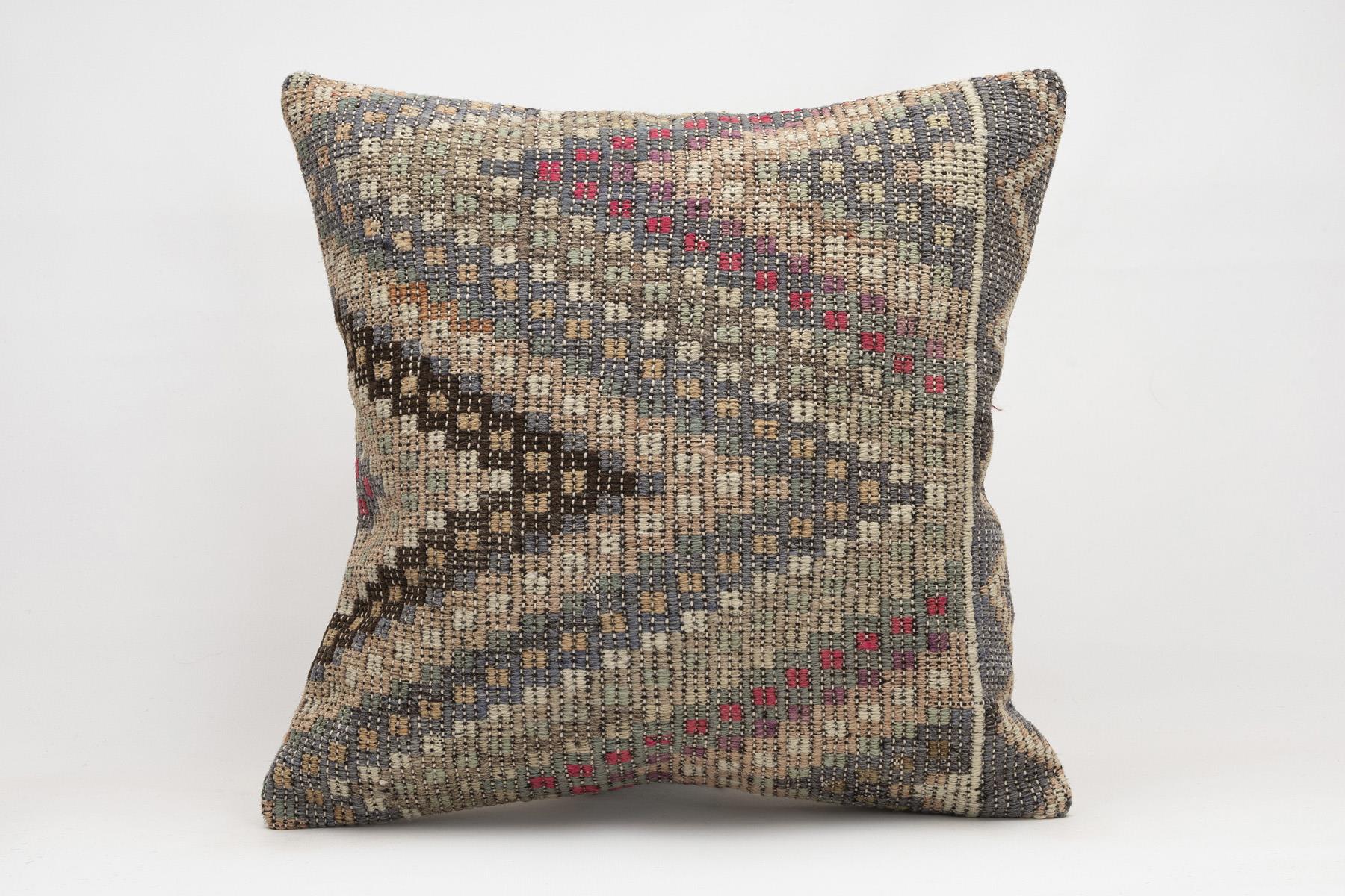 20x20 inches (50x50 cm) Kilim Pillow | KILIM WHOLESALE - Vintage Handmade Pillows - Vintage Handmade Kilim Rugs - It is 100% wool. Artistic and historical rugs. Old handwoven rugs. - Online hand woven rugs and kilim cushions sales. Shipping to a