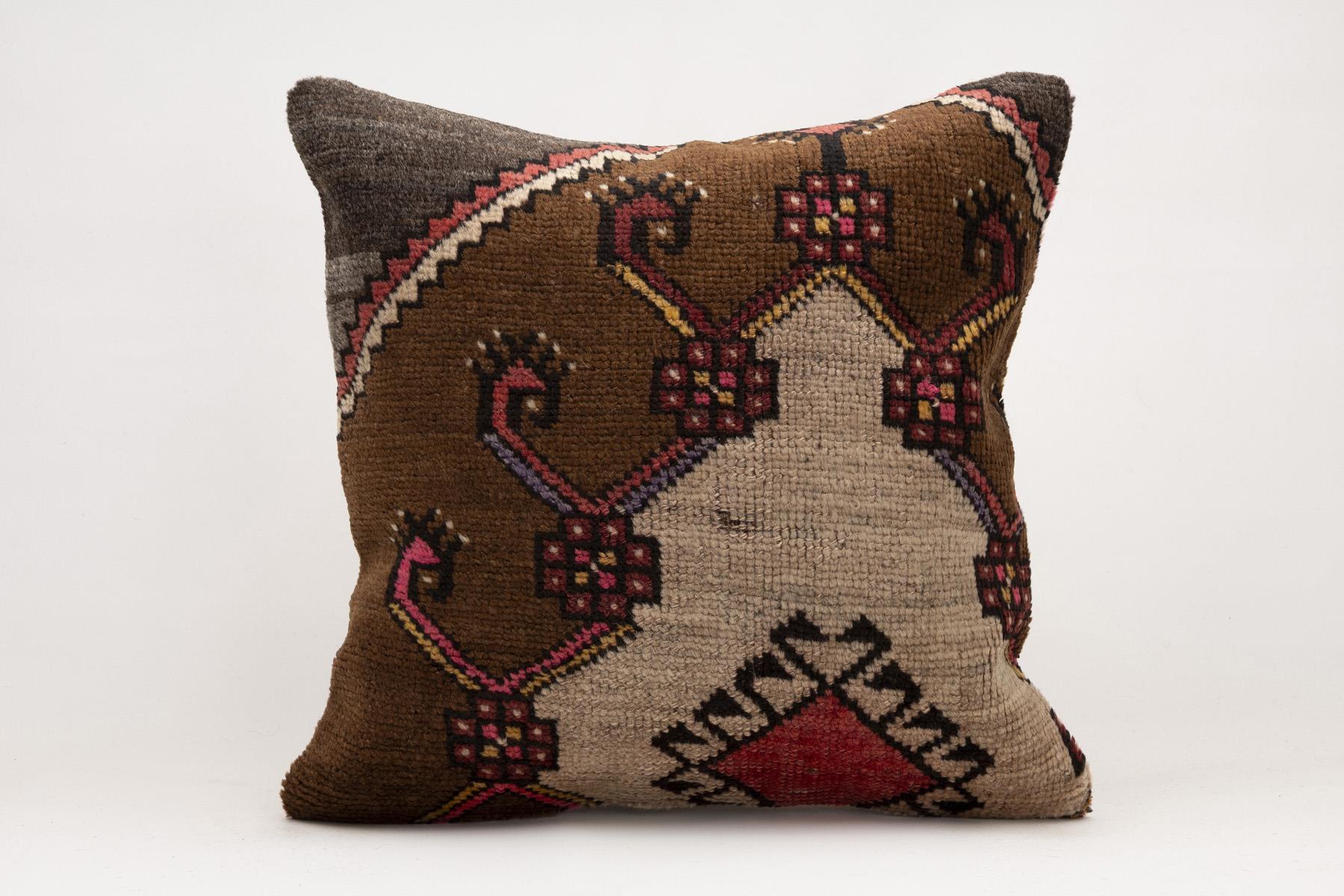 20x20 inches (50x50 cm) Kilim Pillow | KILIM WHOLESALE - Vintage Handmade Pillows - Vintage Handmade Kilim Rugs - It is 100% wool. Artistic and historical rugs. Old handwoven rugs. - Online hand woven rugs and kilim cushions sales. Shipping to a