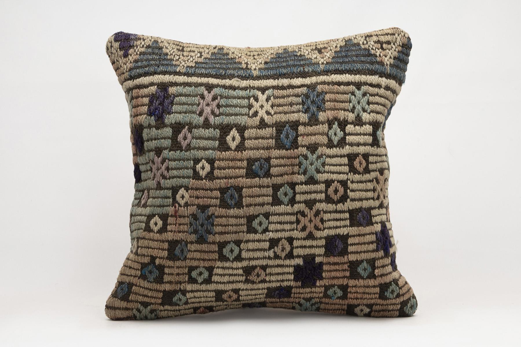 20x20 inches (50x50 cm) Kilim Pillow | KILIM WHOLESALE - Vintage Handmade Pillows - Vintage Handmade Kilim Rugs - It is 100% wool. Artistic and historical rugs. Old handwoven rugs. - Online hand woven rugs and kilim cushions sales. Shipping to a