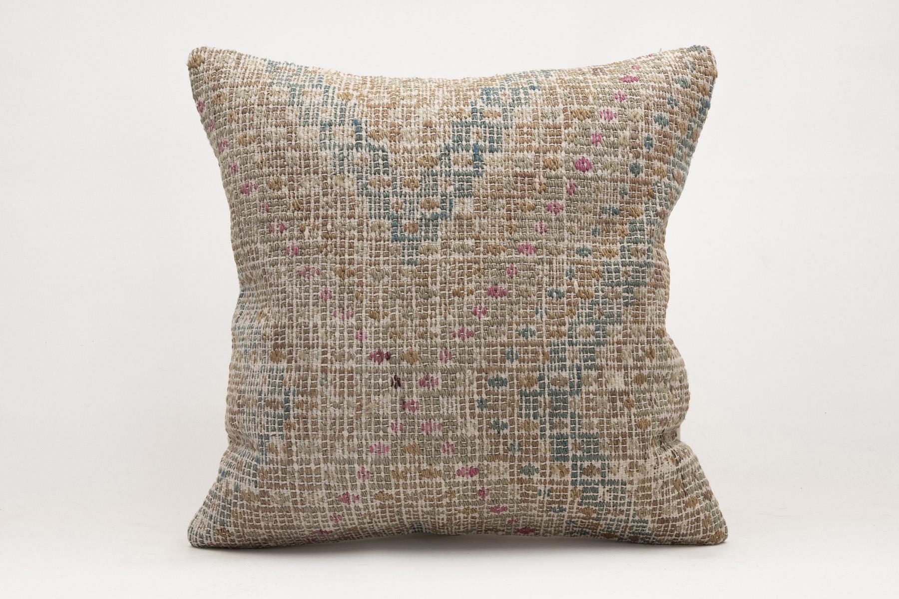 20x20 inches (50x50 cm) Kilim Pillow | KILIM WHOLESALE - Vintage Handmade Pillows - Vintage Handmade Kilim Rugs - It is 100% wool. Artistic and historical rugs. Old handwoven rugs. - Online hand woven rugs and kilim cushions sales. Shipping to a