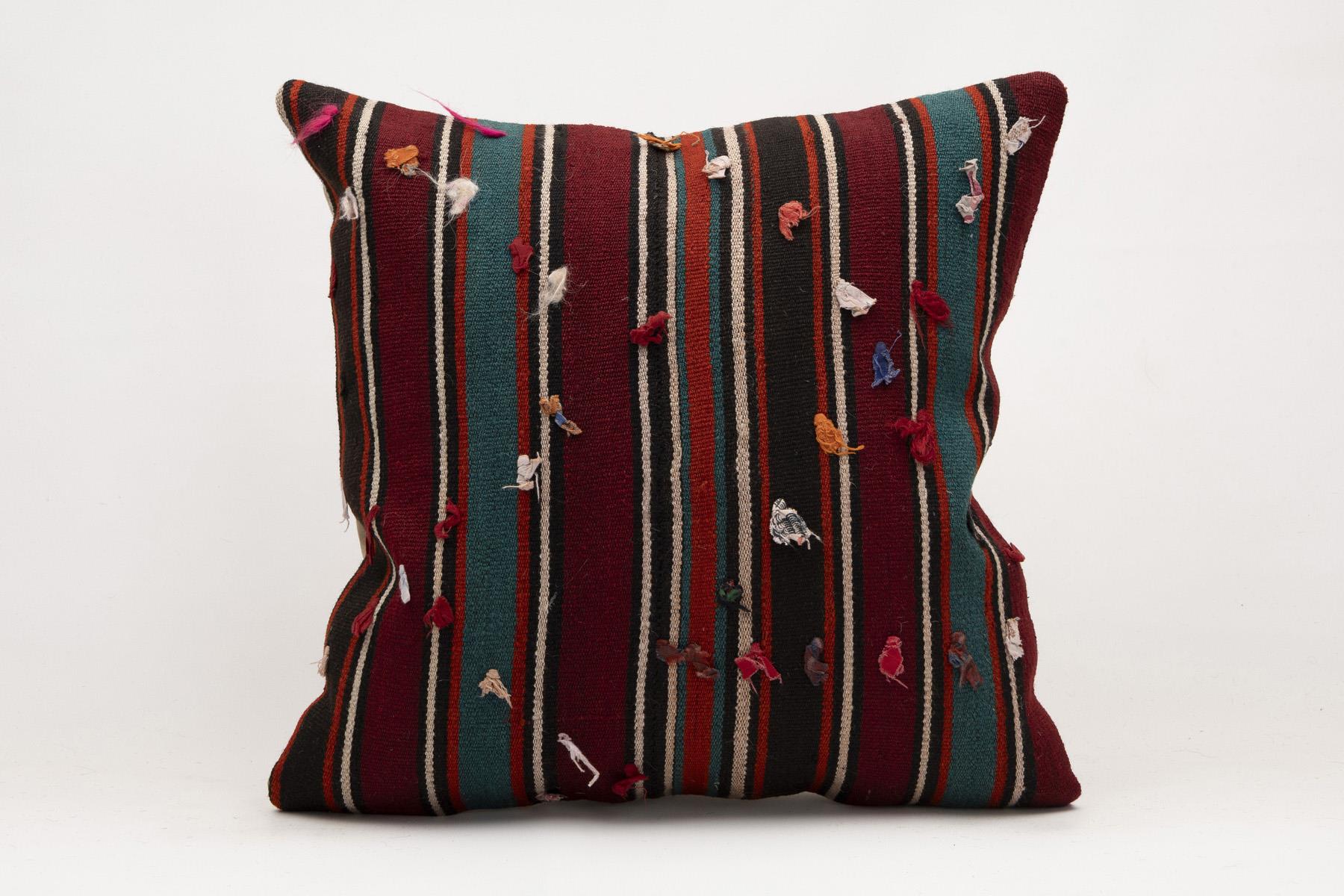 20x20 inches (50x50 cm) Kilim Pillow | KILIM WHOLESALE - Vintage Handmade Pillows - Vintage Handmade Kilim Rugs - It is 100% wool. Artistic and historical rugs. Old handwoven rugs. - Online hand woven rugs and kilim cushions sales. Shipping to a