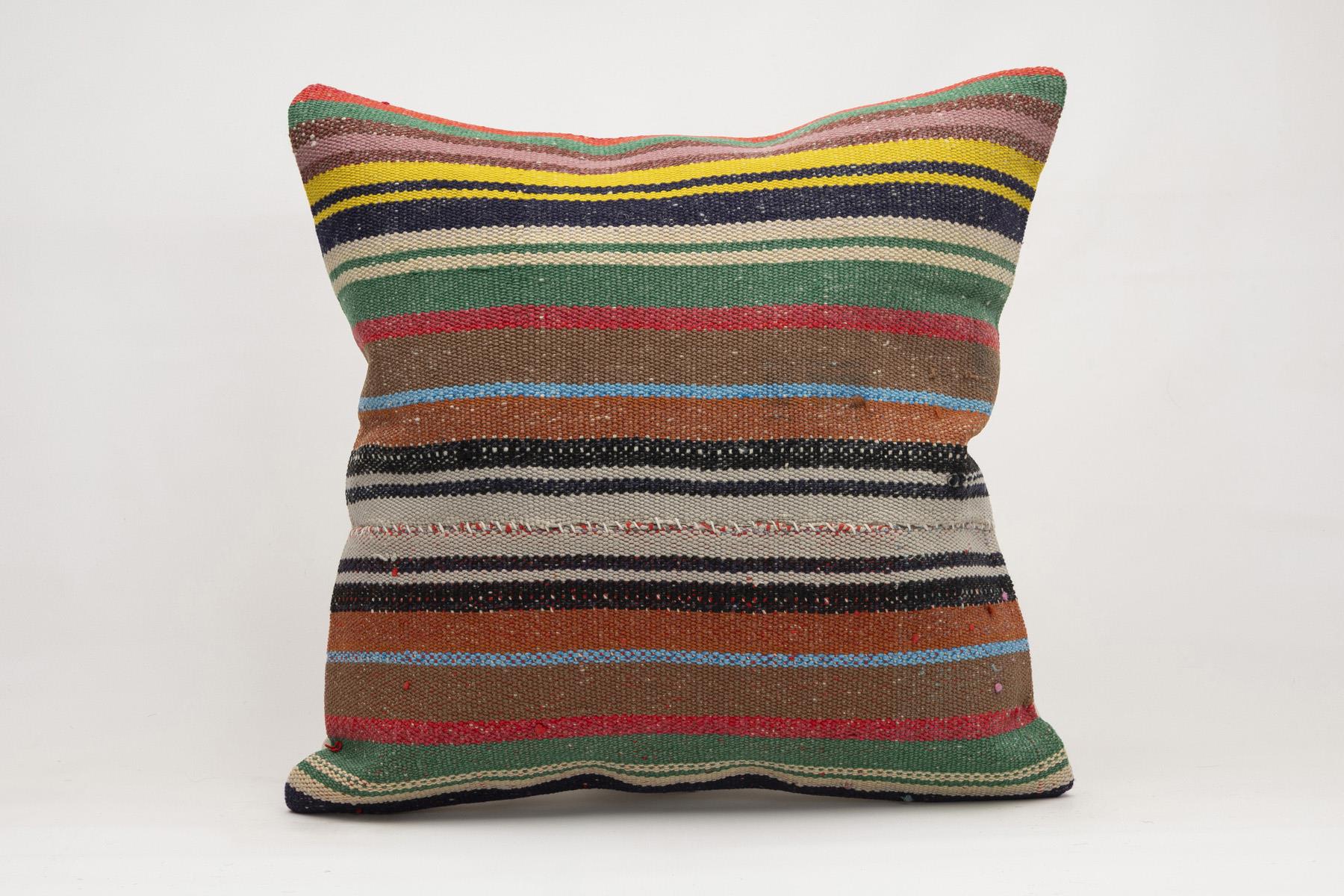 20x20 inches (50x50 cm) Kilim Pillow | KILIM WHOLESALE - Vintage Handmade Pillows - Vintage Handmade Kilim Rugs - It is 100% wool. Artistic and historical rugs. Old handwoven rugs. - Online hand woven rugs and kilim cushions sales. Shipping to a