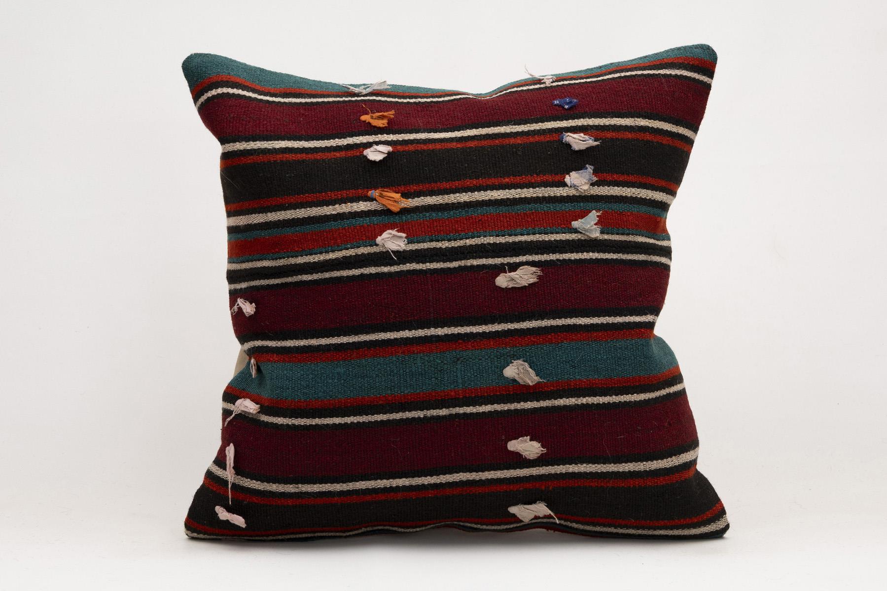 20x20 inches (50x50 cm) Kilim Pillow | KILIM WHOLESALE - Vintage Handmade Pillows - Vintage Handmade Kilim Rugs - It is 100% wool. Artistic and historical rugs. Old handwoven rugs. - Online hand woven rugs and kilim cushions sales. Shipping to a