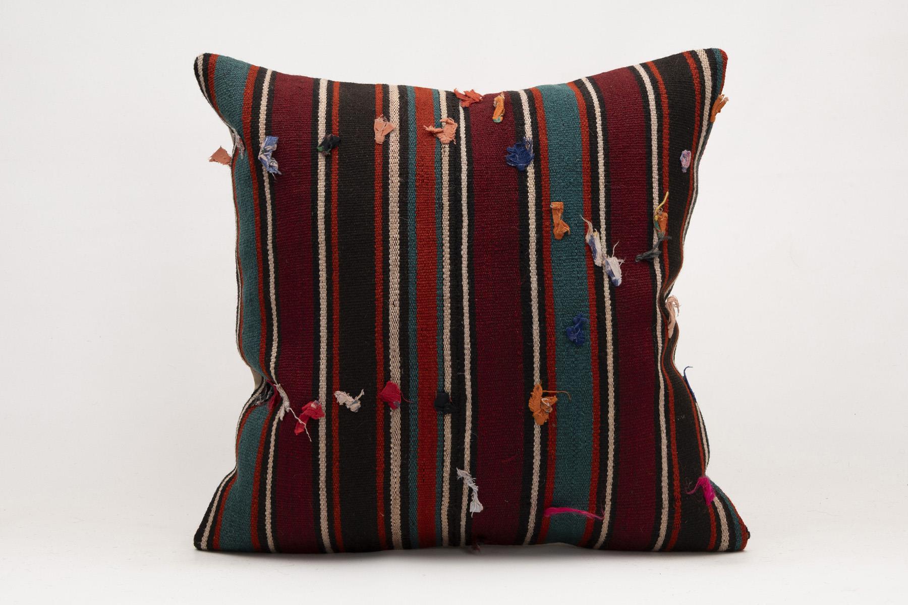 20x20 inches (50x50 cm) Kilim Pillow | KILIM WHOLESALE - Vintage Handmade Pillows - Vintage Handmade Kilim Rugs - It is 100% wool. Artistic and historical rugs. Old handwoven rugs. - Online hand woven rugs and kilim cushions sales. Shipping to a