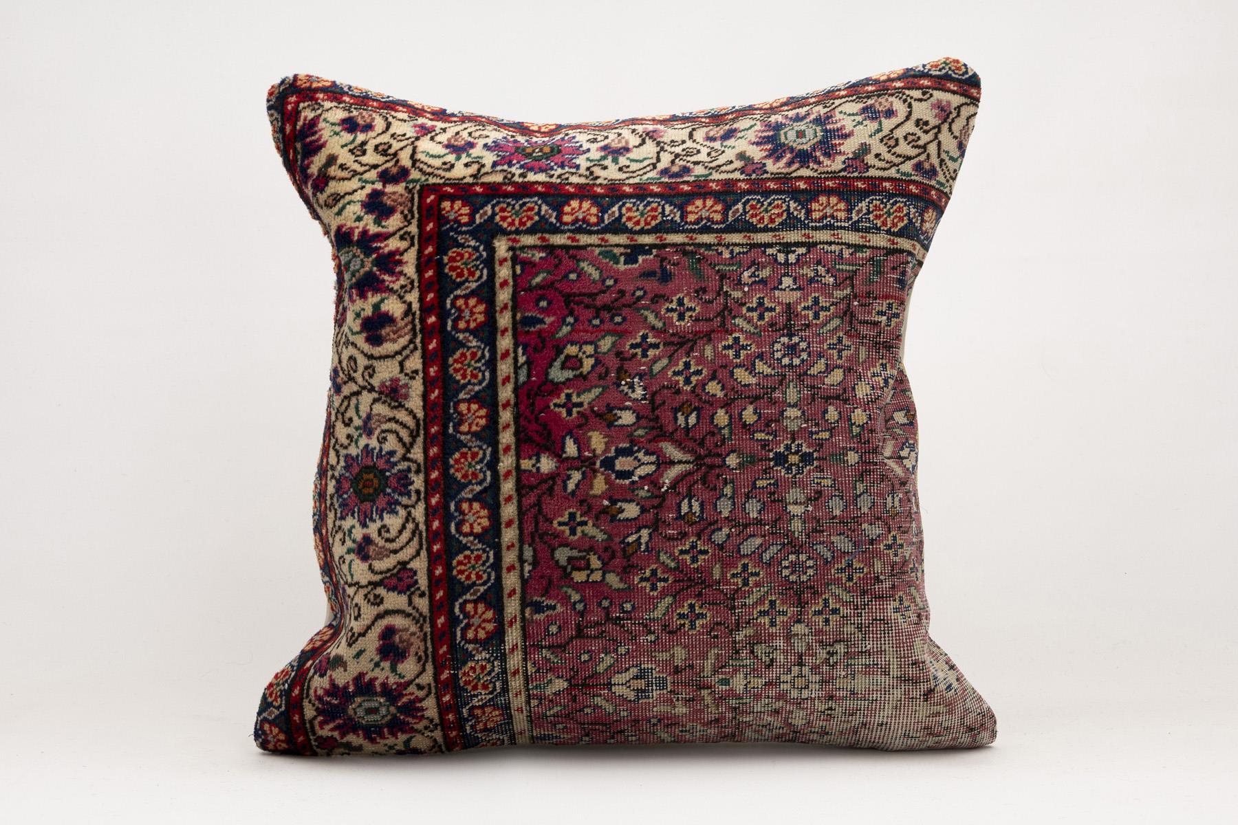 20x20 inches (50x50 cm) Kilim Pillow | KILIM WHOLESALE - Vintage Handmade Pillows - Vintage Handmade Kilim Rugs - It is 100% wool. Artistic and historical rugs. Old handwoven rugs. - Online hand woven rugs and kilim cushions sales. Shipping to a