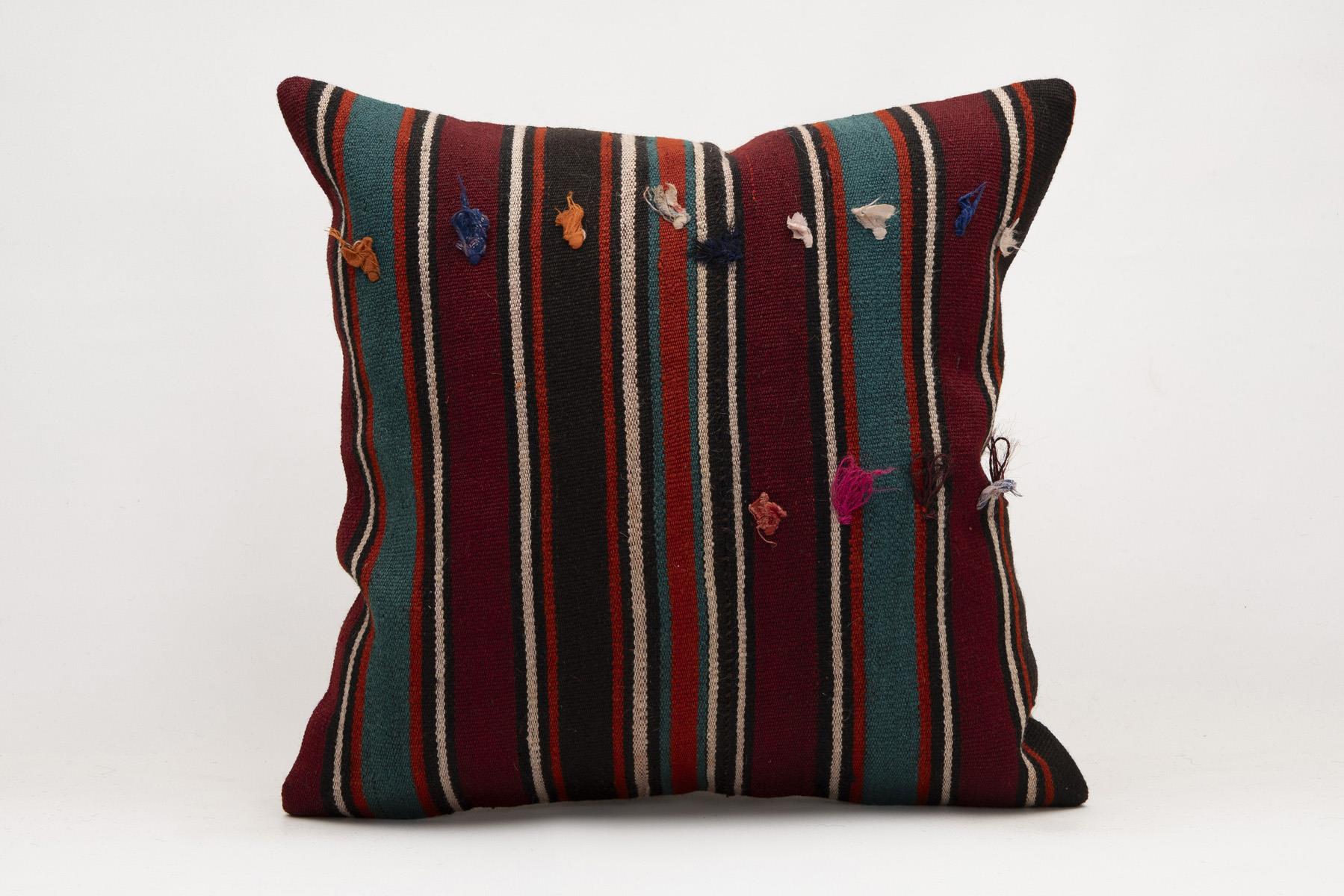 20x20 inches (50x50 cm) Kilim Pillow | KILIM WHOLESALE - Vintage Handmade Pillows - Vintage Handmade Kilim Rugs - It is 100% wool. Artistic and historical rugs. Old handwoven rugs. - Online hand woven rugs and kilim cushions sales. Shipping to a