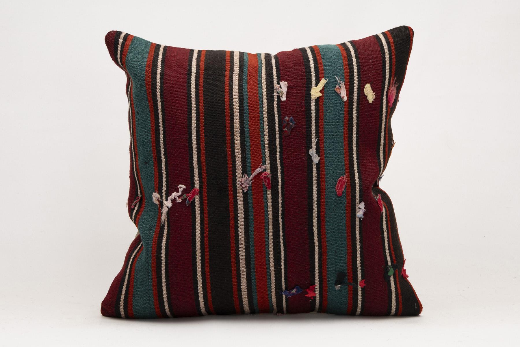 20x20 inches (50x50 cm) Kilim Pillow | KILIM WHOLESALE - Vintage Handmade Pillows - Vintage Handmade Kilim Rugs - It is 100% wool. Artistic and historical rugs. Old handwoven rugs. - Online hand woven rugs and kilim cushions sales. Shipping to a