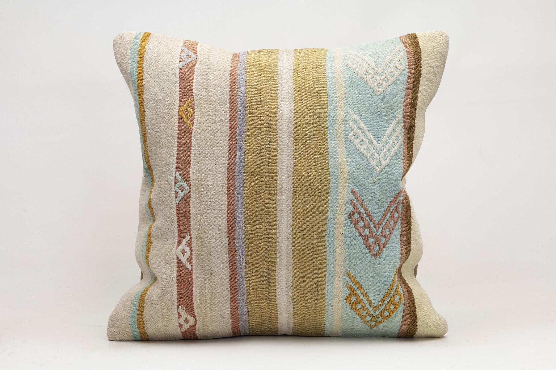 20x20 inches (50x50 cm) Kilim Pillow | KILIM WHOLESALE - Vintage Handmade Pillows - Vintage Handmade Kilim Rugs - It is 100% wool. Artistic and historical rugs. Old handwoven rugs. - Online hand woven rugs and kilim cushions sales. Shipping to a