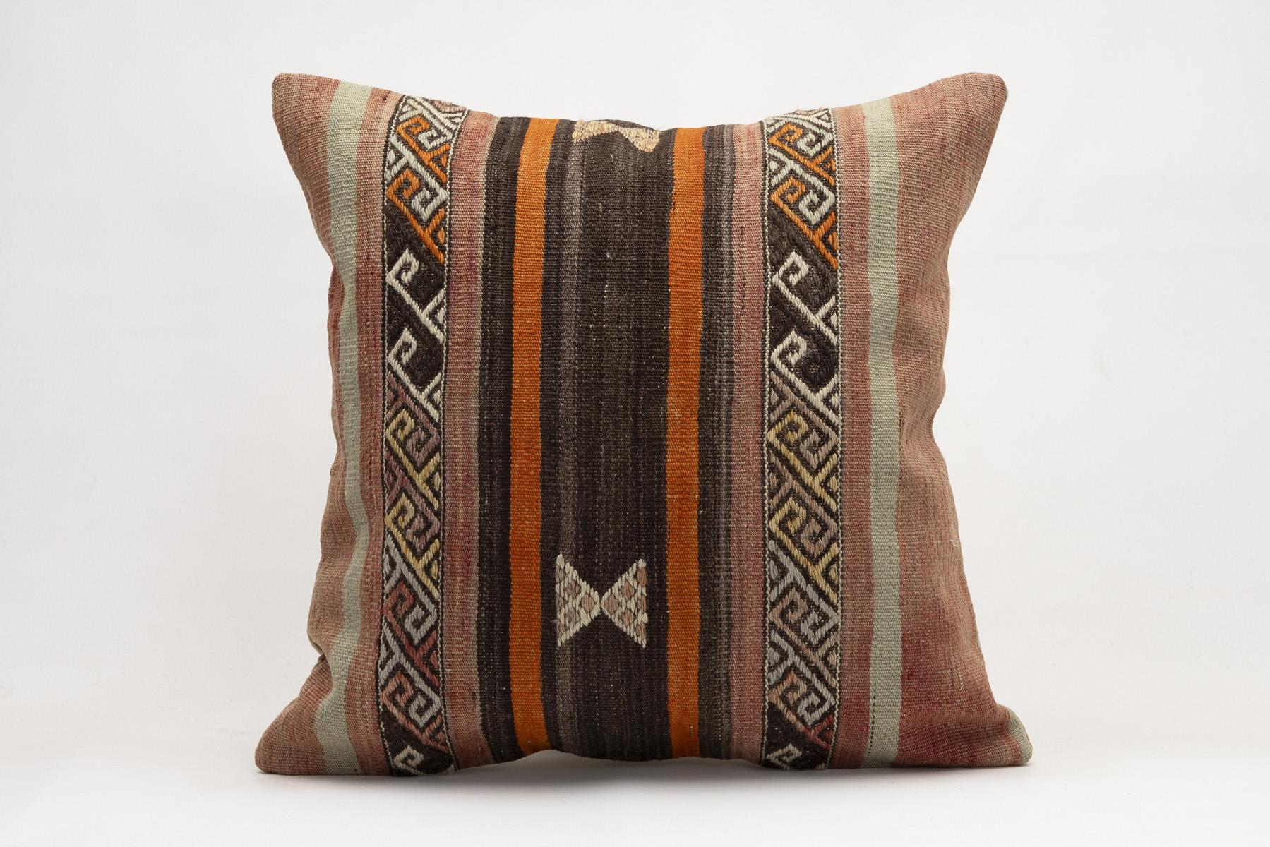 20x20 inches (50x50 cm) Kilim Pillow | KILIM WHOLESALE - Vintage Handmade Pillows - Vintage Handmade Kilim Rugs - It is 100% wool. Artistic and historical rugs. Old handwoven rugs. - Online hand woven rugs and kilim cushions sales. Shipping to a