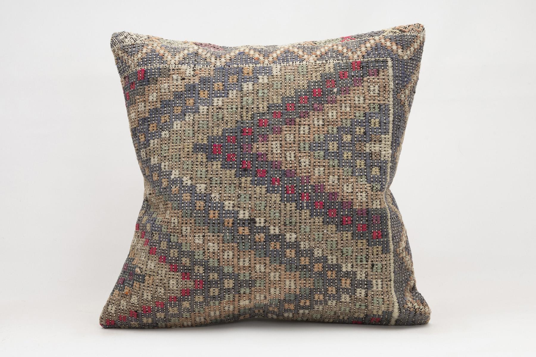 20x20 inches (50x50 cm) Kilim Pillow | KILIM WHOLESALE - Vintage Handmade Pillows - Vintage Handmade Kilim Rugs - It is 100% wool. Artistic and historical rugs. Old handwoven rugs. - Online hand woven rugs and kilim cushions sales. Shipping to a