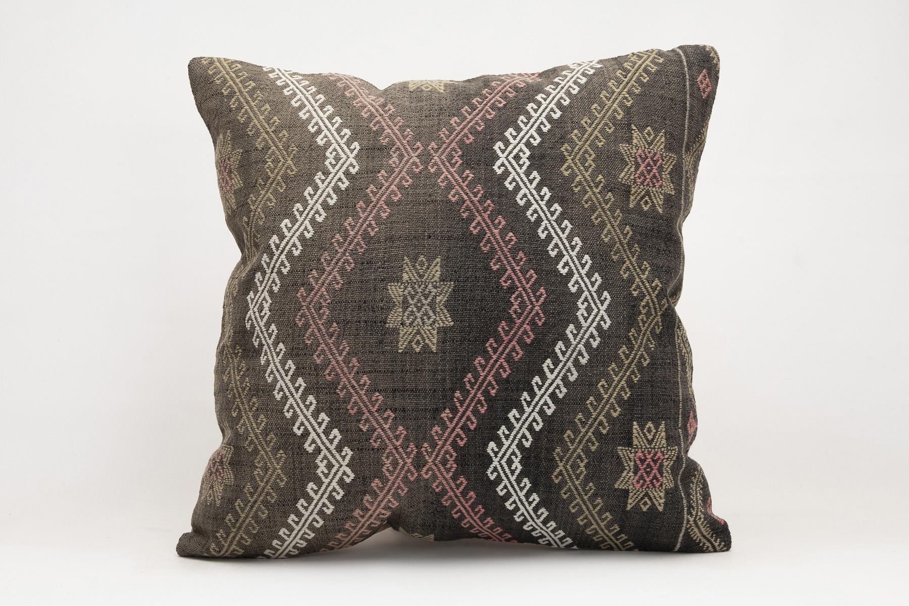 20x20 inches (50x50 cm) Kilim Pillow | KILIM WHOLESALE - Vintage Handmade Pillows - Vintage Handmade Kilim Rugs - It is 100% wool. Artistic and historical rugs. Old handwoven rugs. - Online hand woven rugs and kilim cushions sales. Shipping to a