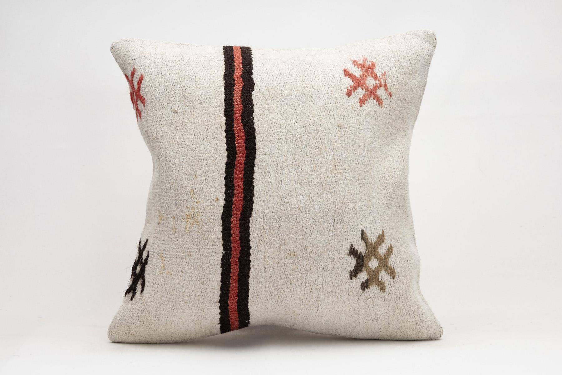 20x20 inches (50x50 cm) Kilim Pillow | KILIM WHOLESALE - Vintage Handmade Pillows - Vintage Handmade Kilim Rugs - It is 100% wool. Artistic and historical rugs. Old handwoven rugs. - Online hand woven rugs and kilim cushions sales. Shipping to a