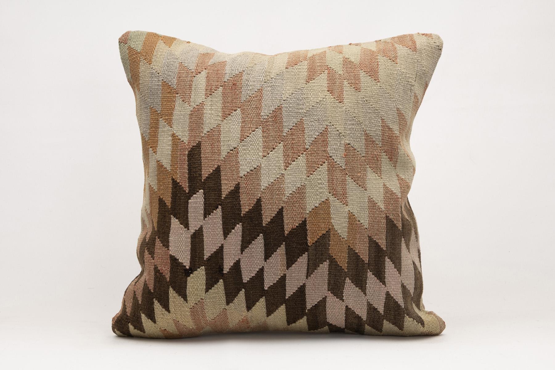 20x20 inches (50x50 cm) Kilim Pillow | KILIM WHOLESALE - Vintage Handmade Pillows - Vintage Handmade Kilim Rugs - It is 100% wool. Artistic and historical rugs. Old handwoven rugs. - Online hand woven rugs and kilim cushions sales. Shipping to a