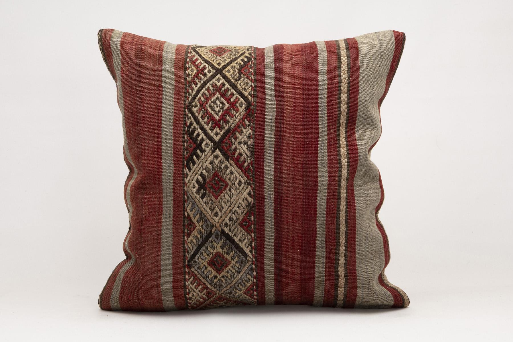 20x20 inches (50x50 cm) Kilim Pillow | KILIM WHOLESALE - Vintage Handmade Pillows - Vintage Handmade Kilim Rugs - It is 100% wool. Artistic and historical rugs. Old handwoven rugs. - Online hand woven rugs and kilim cushions sales. Shipping to a