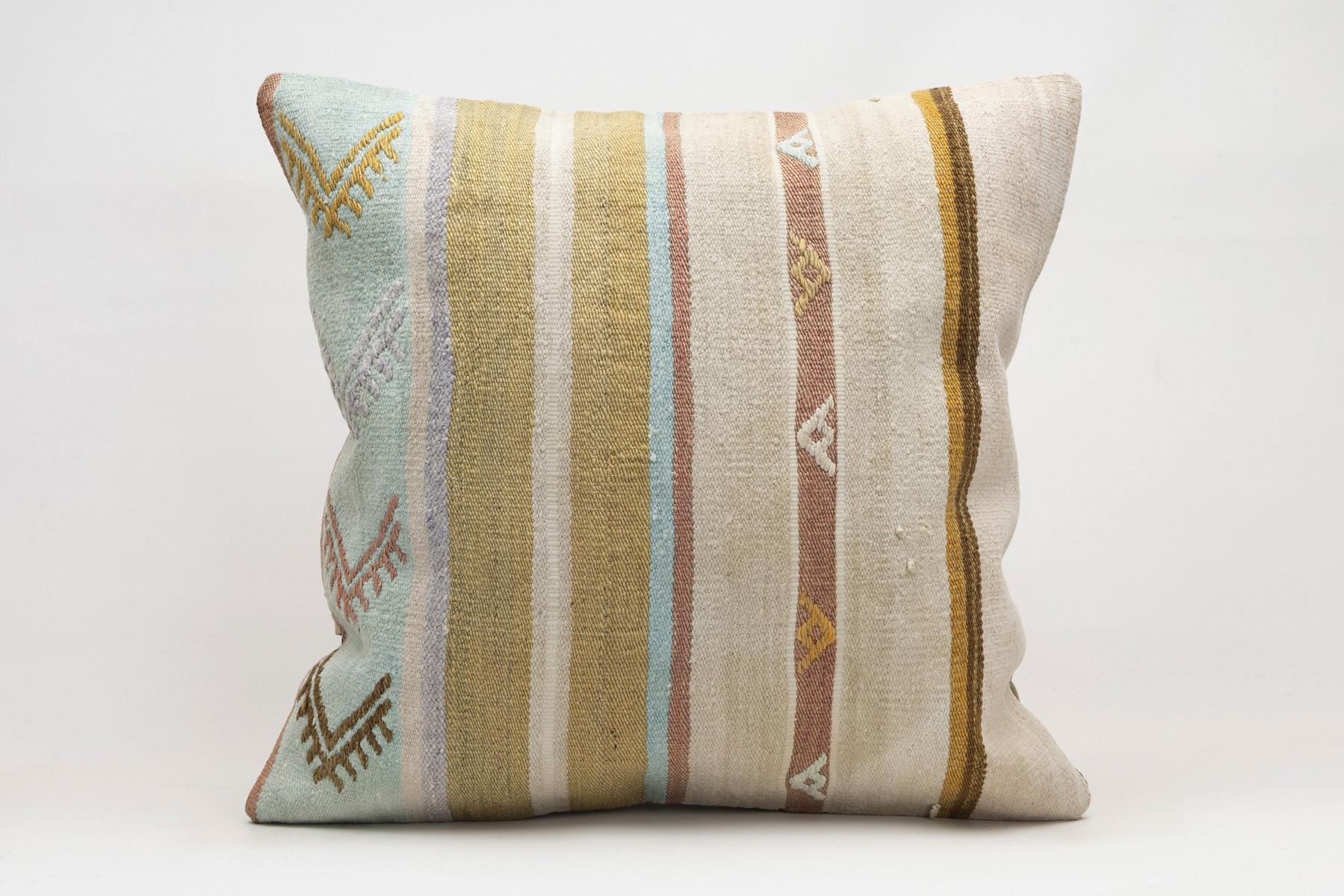 20x20 inches (50x50 cm) Kilim Pillow | KILIM WHOLESALE - Vintage Handmade Pillows - Vintage Handmade Kilim Rugs - It is 100% wool. Artistic and historical rugs. Old handwoven rugs. - Online hand woven rugs and kilim cushions sales. Shipping to a