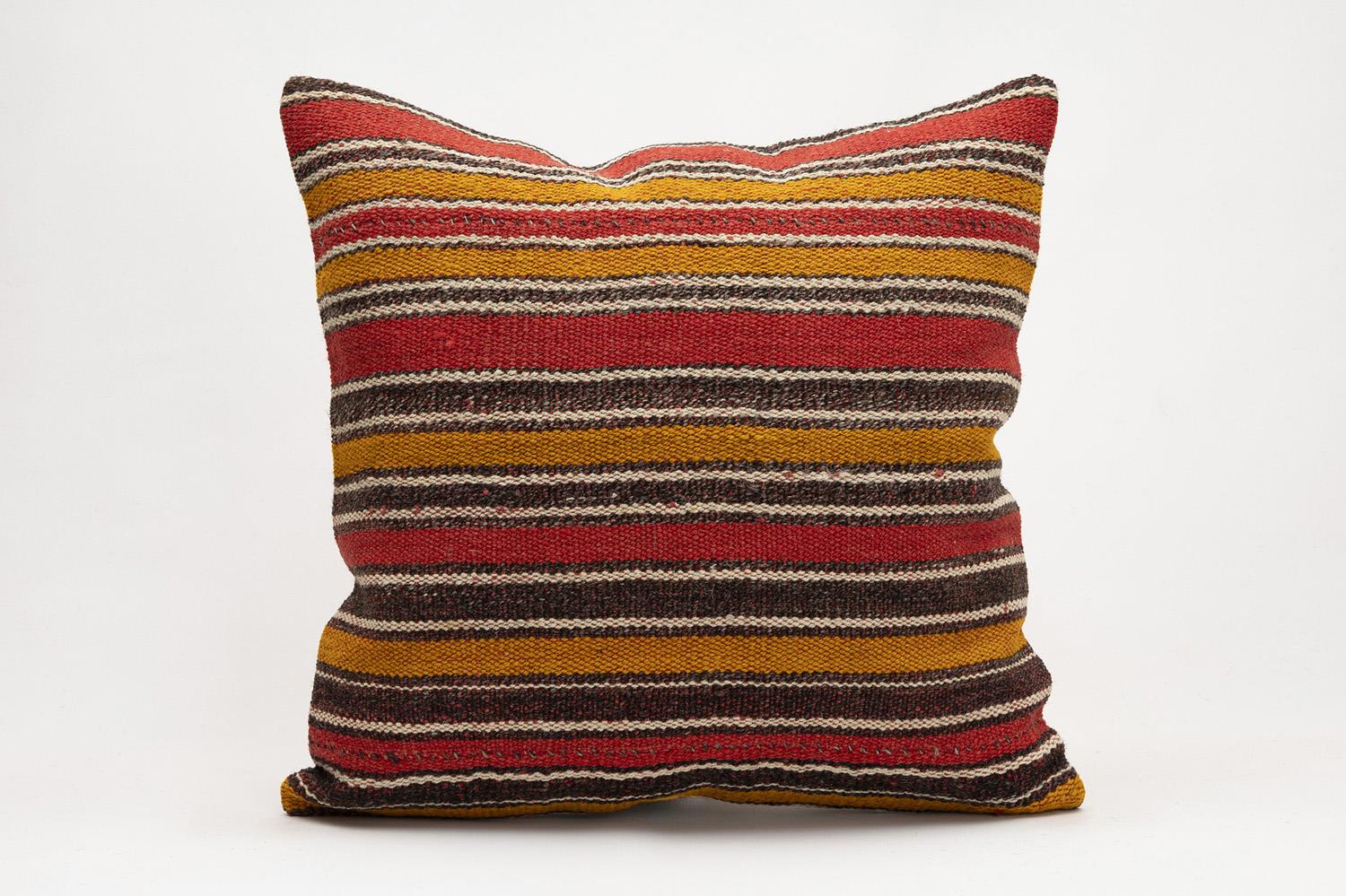 20x20 inches (50x50 cm) Kilim Pillow | KILIM WHOLESALE - Vintage Handmade Pillows - Vintage Handmade Kilim Rugs - It is 100% wool. Artistic and historical rugs. Old handwoven rugs. - Online hand woven rugs and kilim cushions sales. Shipping to a