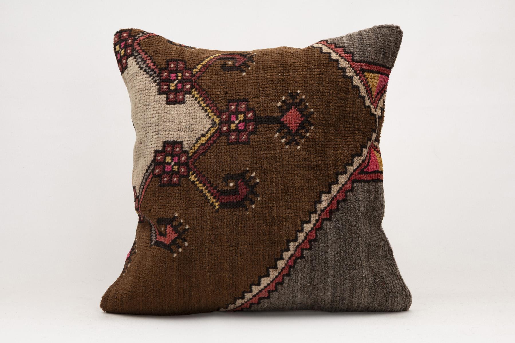 20x20 inches (50x50 cm) Kilim Pillow | KILIM WHOLESALE - Vintage Handmade Pillows - Vintage Handmade Kilim Rugs - It is 100% wool. Artistic and historical rugs. Old handwoven rugs. - Online hand woven rugs and kilim cushions sales. Shipping to a
