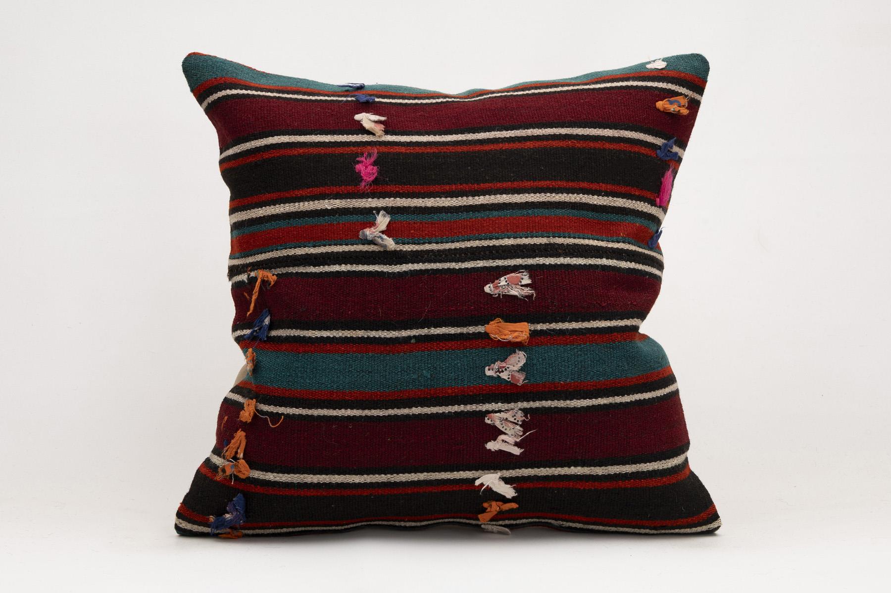 20x20 inches (50x50 cm) Kilim Pillow | KILIM WHOLESALE - Vintage Handmade Pillows - Vintage Handmade Kilim Rugs - It is 100% wool. Artistic and historical rugs. Old handwoven rugs. - Online hand woven rugs and kilim cushions sales. Shipping to a