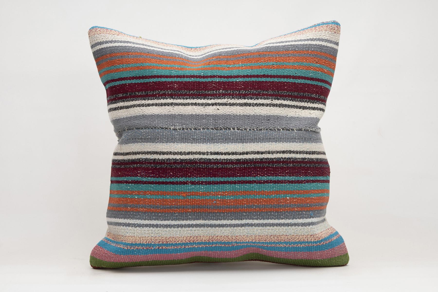 20x20 inches (50x50 cm) Kilim Pillow | KILIM WHOLESALE - Vintage Handmade Pillows - Vintage Handmade Kilim Rugs - It is 100% wool. Artistic and historical rugs. Old handwoven rugs. - Online hand woven rugs and kilim cushions sales. Shipping to a