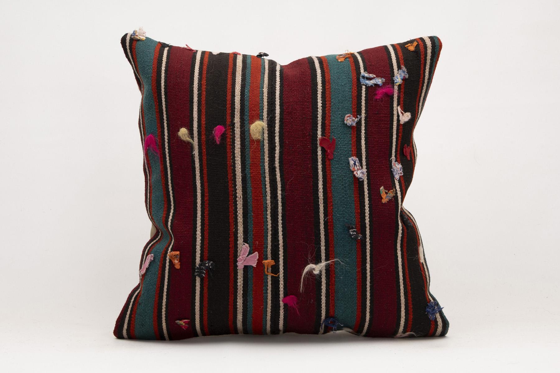 20x20 inches (50x50 cm) Kilim Pillow | KILIM WHOLESALE - Vintage Handmade Pillows - Vintage Handmade Kilim Rugs - It is 100% wool. Artistic and historical rugs. Old handwoven rugs. - Online hand woven rugs and kilim cushions sales. Shipping to a