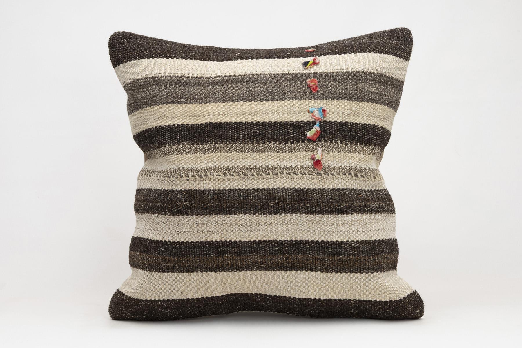 20x20 inches (50x50 cm) Kilim Pillow | KILIM WHOLESALE - Vintage Handmade Pillows - Vintage Handmade Kilim Rugs - It is 100% wool. Artistic and historical rugs. Old handwoven rugs. - Online hand woven rugs and kilim cushions sales. Shipping to a