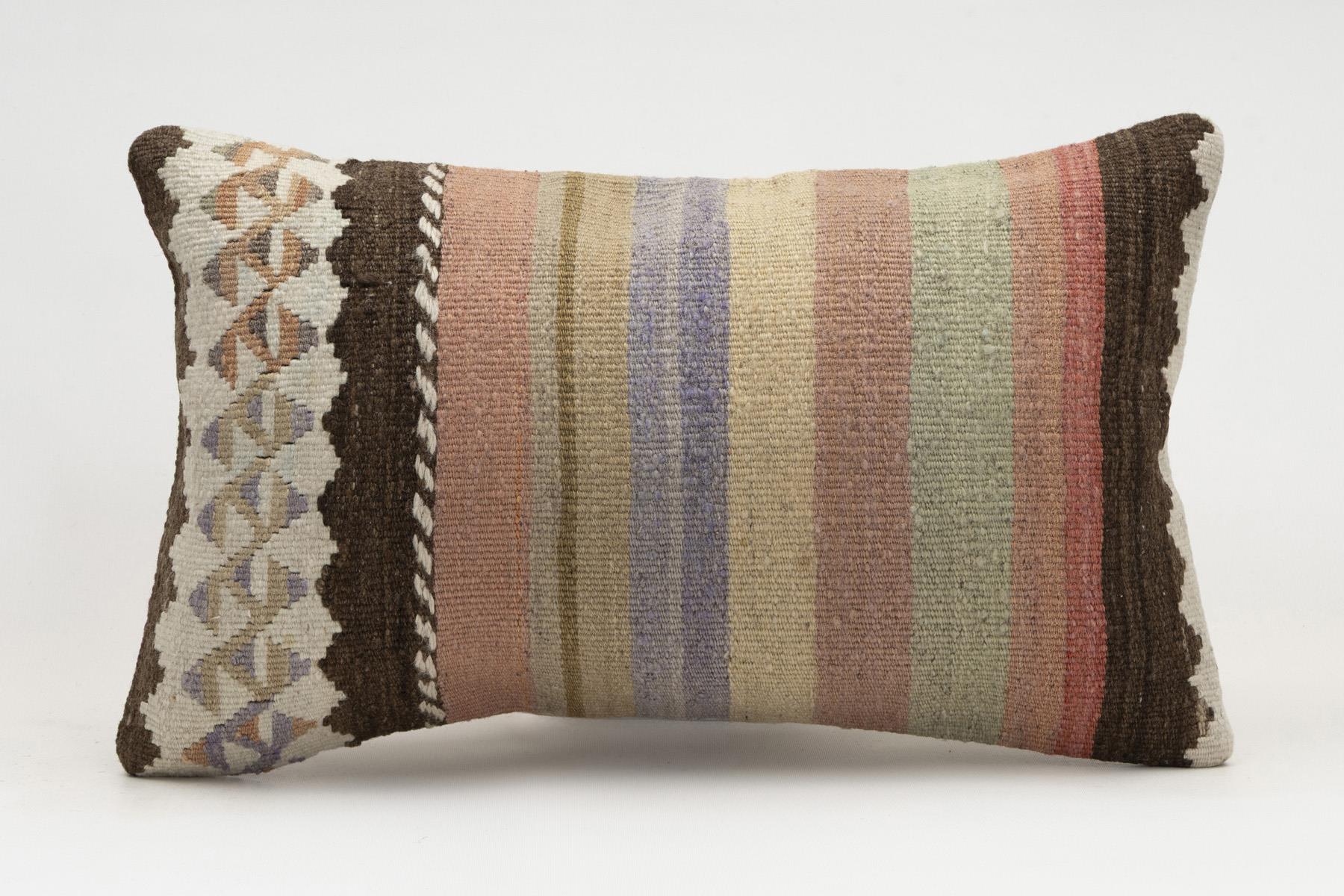12x20 inches (30x50 cm) Kilim Pillow | KILIM WHOLESALE - Vintage Handmade Pillows - Vintage Handmade Kilim Rugs - It is 100% wool. Artistic and historical rugs. Old handwoven rugs. - Online hand woven rugs and kilim cushions sales. Shipping to a