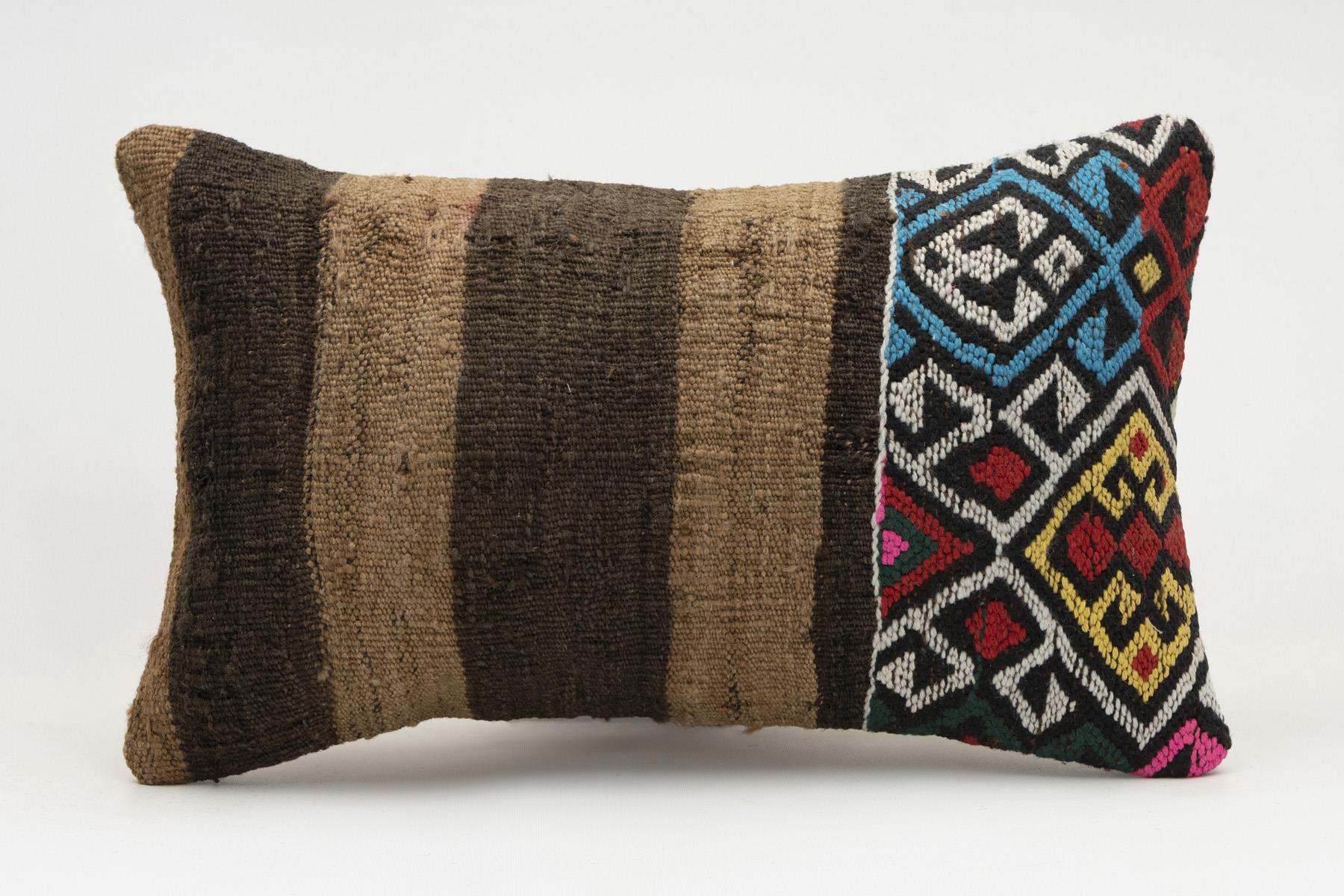 12x20 inches (30x50 cm) Kilim Pillow | KILIM WHOLESALE - Vintage Handmade Pillows - Vintage Handmade Kilim Rugs - It is 100% wool. Artistic and historical rugs. Old handwoven rugs. - Online hand woven rugs and kilim cushions sales. Shipping to a