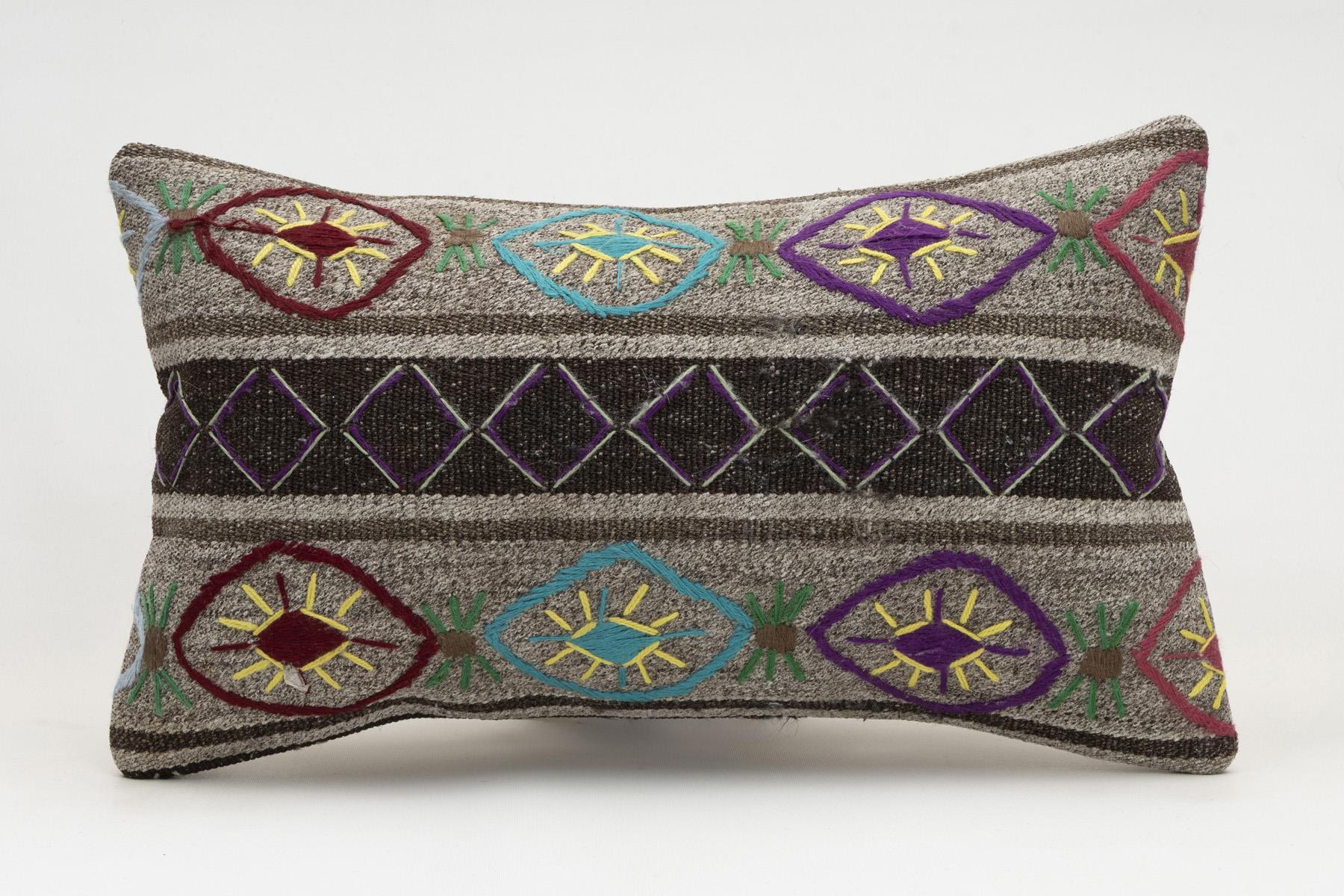 12x20 inches (30x50 cm) Kilim Pillow | KILIM WHOLESALE - Vintage Handmade Pillows - Vintage Handmade Kilim Rugs - It is 100% wool. Artistic and historical rugs. Old handwoven rugs. - Online hand woven rugs and kilim cushions sales. Shipping to a
