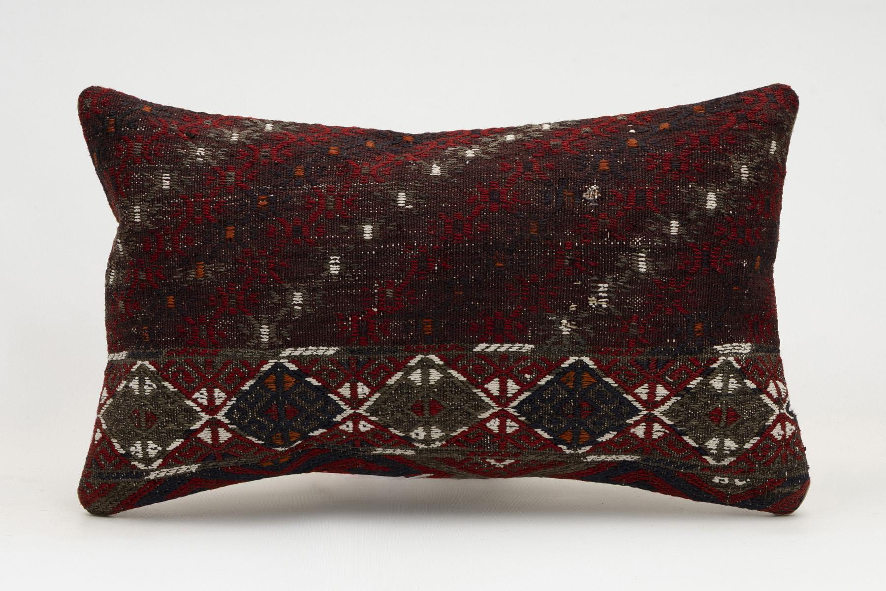 12x20 inches (30x50 cm) Kilim Pillow | KILIM WHOLESALE - Vintage Handmade Pillows - Vintage Handmade Kilim Rugs - It is 100% wool. Artistic and historical rugs. Old handwoven rugs. - Online hand woven rugs and kilim cushions sales. Shipping to a