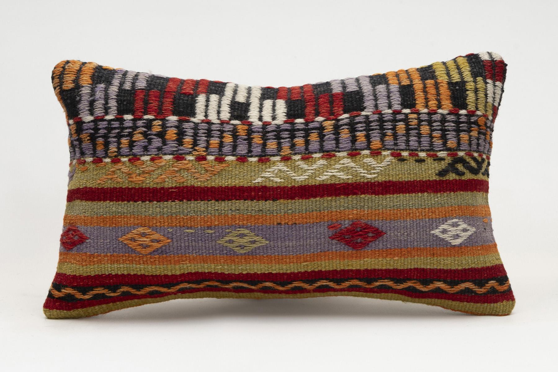 12x20 inches (30x50 cm) Kilim Pillow | KILIM WHOLESALE - Vintage Handmade Pillows - Vintage Handmade Kilim Rugs - It is 100% wool. Artistic and historical rugs. Old handwoven rugs. - Online hand woven rugs and kilim cushions sales. Shipping to a