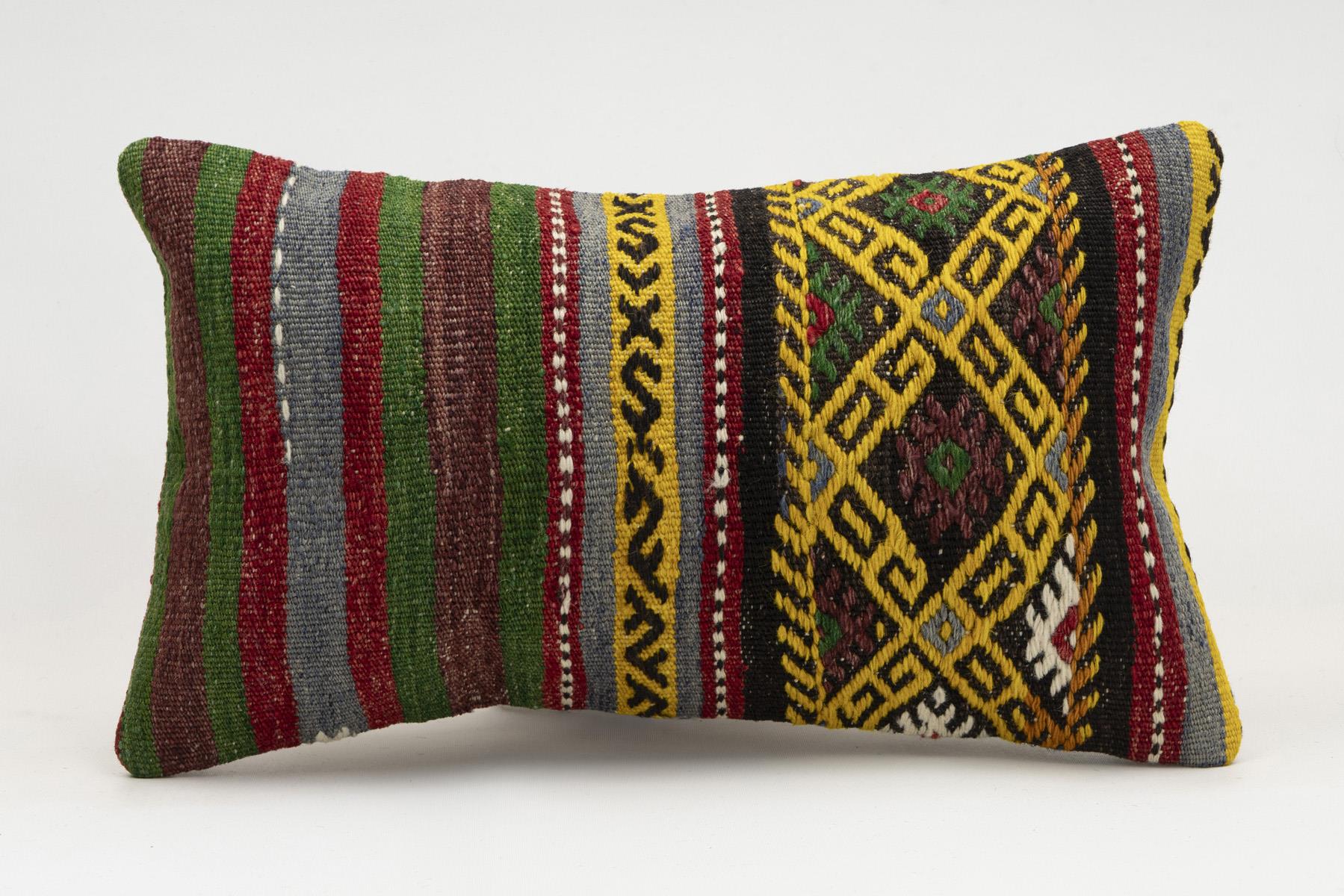 12x20 inches (30x50 cm) Kilim Pillow | KILIM WHOLESALE - Vintage Handmade Pillows - Vintage Handmade Kilim Rugs - It is 100% wool. Artistic and historical rugs. Old handwoven rugs. - Online hand woven rugs and kilim cushions sales. Shipping to a