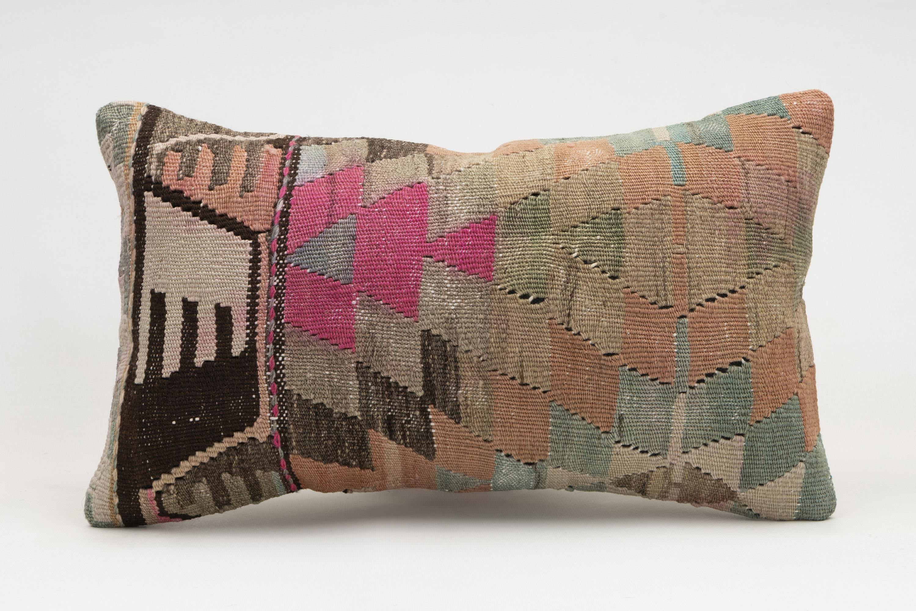 12x20 inches (30x50 cm) Kilim Pillow | KILIM WHOLESALE - Vintage Handmade Pillows - Vintage Handmade Kilim Rugs - It is 100% wool. Artistic and historical rugs. Old handwoven rugs. - Online hand woven rugs and kilim cushions sales. Shipping to a