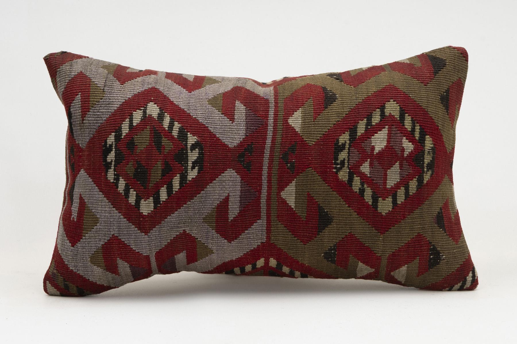12x20 inches (30x50 cm) Kilim Pillow | KILIM WHOLESALE - Vintage Handmade Pillows - Vintage Handmade Kilim Rugs - It is 100% wool. Artistic and historical rugs. Old handwoven rugs. - Online hand woven rugs and kilim cushions sales. Shipping to a