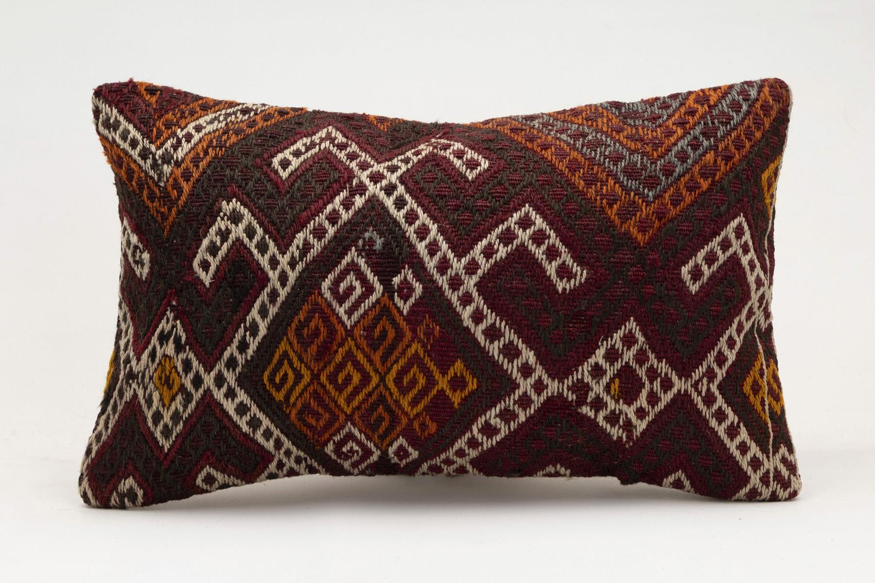 12x20 inches (30x50 cm) Kilim Pillow | KILIM WHOLESALE - Vintage Handmade Pillows - Vintage Handmade Kilim Rugs - It is 100% wool. Artistic and historical rugs. Old handwoven rugs. - Online hand woven rugs and kilim cushions sales. Shipping to a