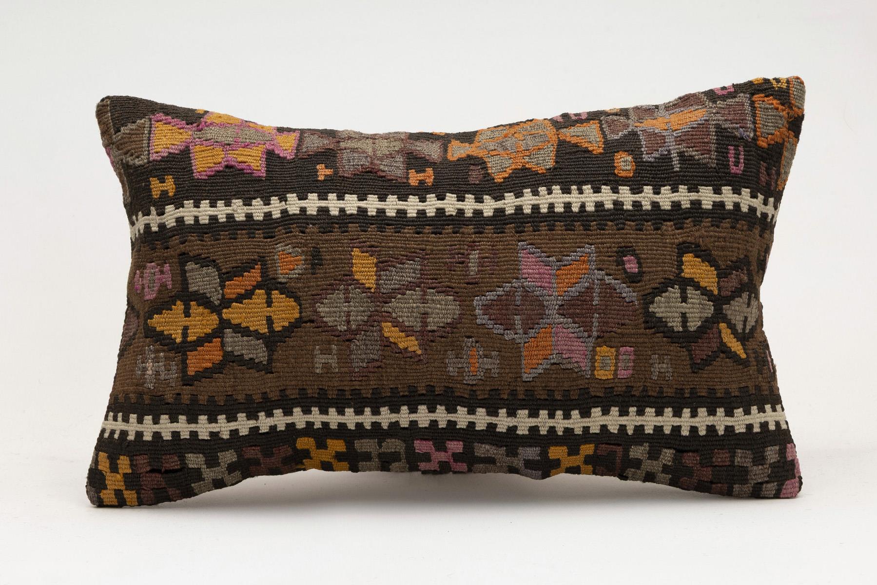 12x20 inches (30x50 cm) Kilim Pillow | KILIM WHOLESALE - Vintage Handmade Pillows - Vintage Handmade Kilim Rugs - It is 100% wool. Artistic and historical rugs. Old handwoven rugs. - Online hand woven rugs and kilim cushions sales. Shipping to a