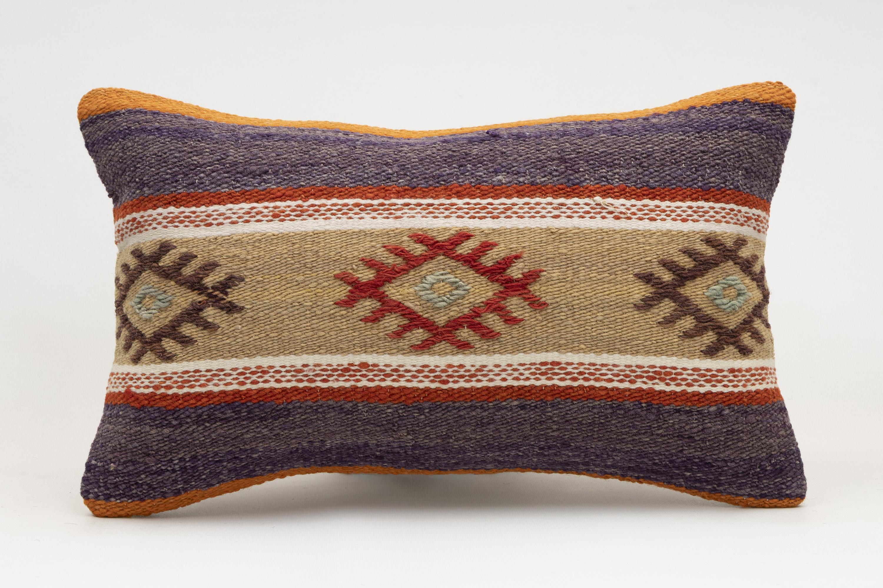 12x20 inches (30x50 cm) Kilim Pillow | KILIM WHOLESALE - Vintage Handmade Pillows - Vintage Handmade Kilim Rugs - It is 100% wool. Artistic and historical rugs. Old handwoven rugs. - Online hand woven rugs and kilim cushions sales. Shipping to a