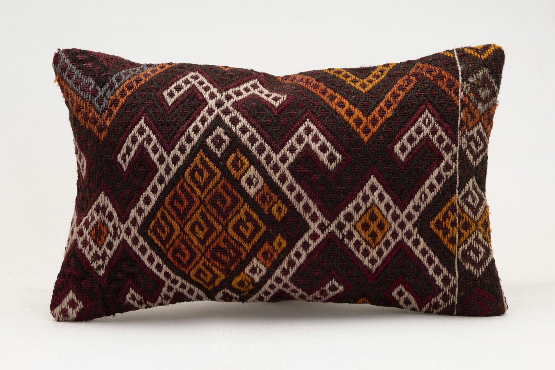12x20 inches (30x50 cm) Kilim Pillow | KILIM WHOLESALE - Vintage Handmade Pillows - Vintage Handmade Kilim Rugs - It is 100% wool. Artistic and historical rugs. Old handwoven rugs. - Online hand woven rugs and kilim cushions sales. Shipping to a