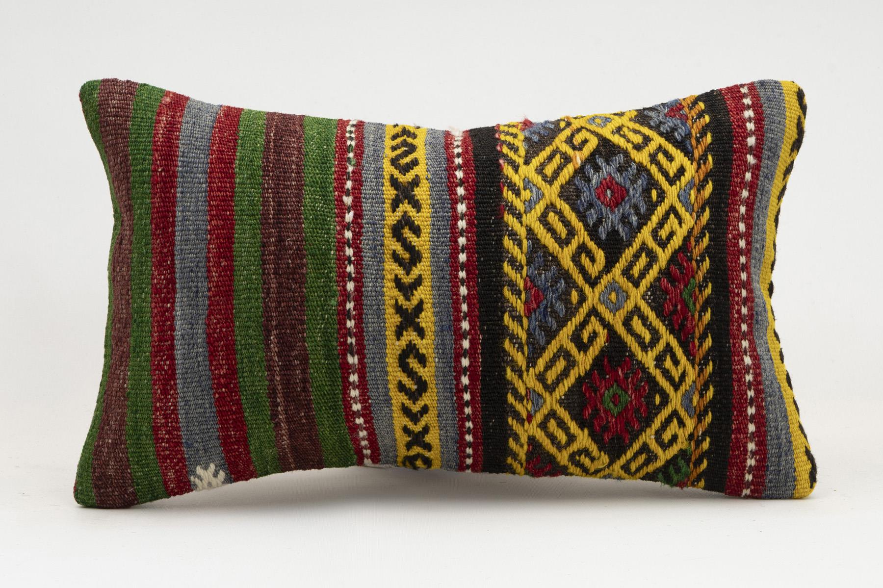 12x20 inches (30x50 cm) Kilim Pillow | KILIM WHOLESALE - Vintage Handmade Pillows - Vintage Handmade Kilim Rugs - It is 100% wool. Artistic and historical rugs. Old handwoven rugs. - Online hand woven rugs and kilim cushions sales. Shipping to a