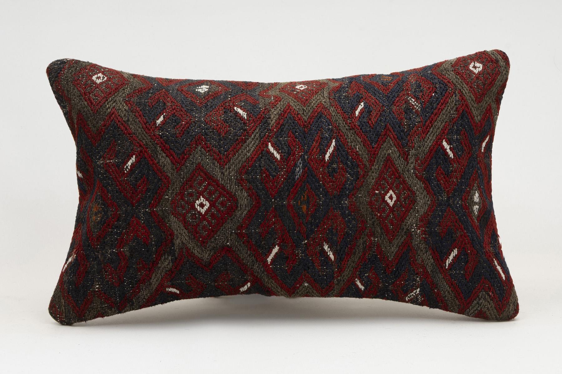 12x20 inches (30x50 cm) Kilim Pillow | KILIM WHOLESALE - Vintage Handmade Pillows - Vintage Handmade Kilim Rugs - It is 100% wool. Artistic and historical rugs. Old handwoven rugs. - Online hand woven rugs and kilim cushions sales. Shipping to a