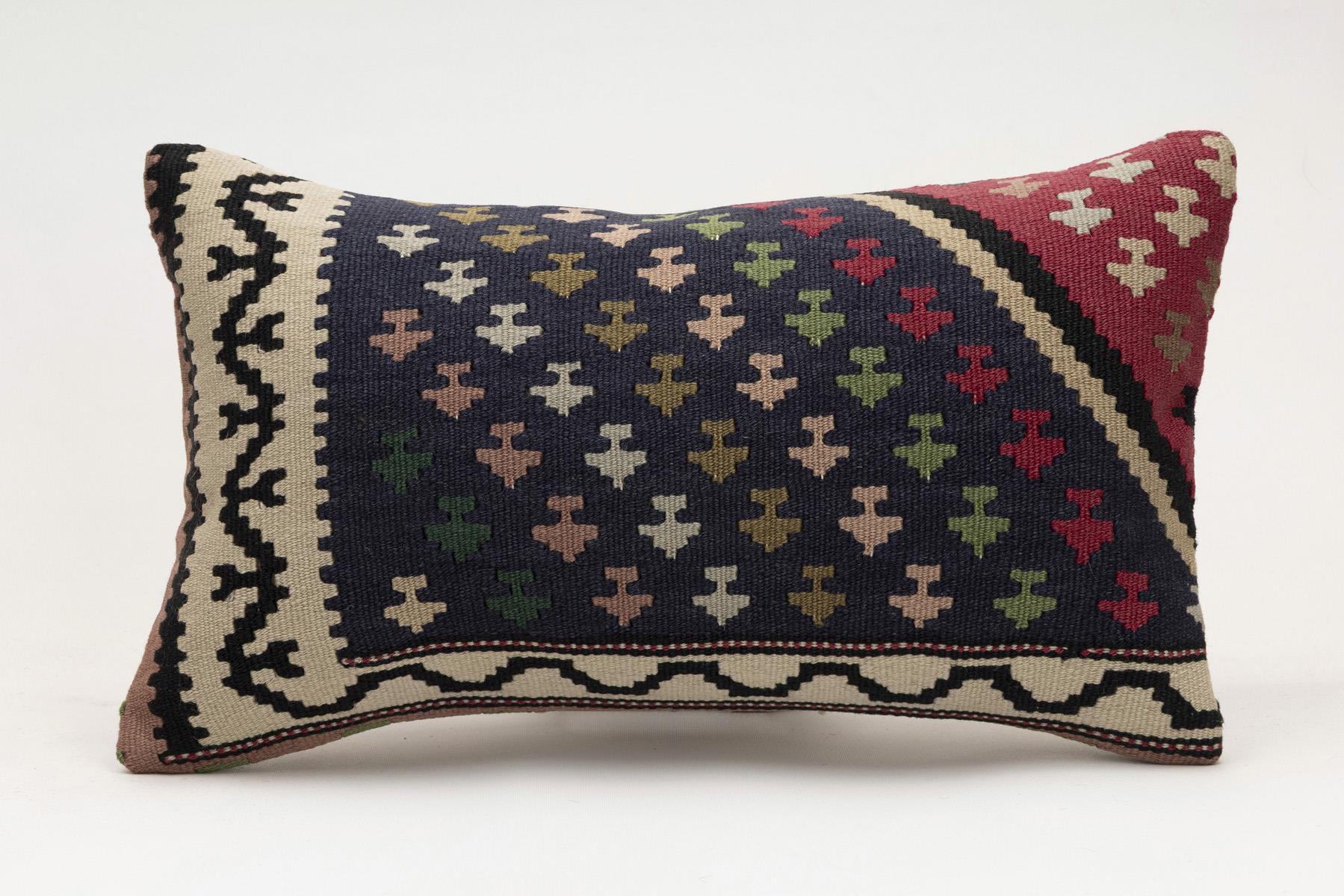 12x20 inches (30x50 cm) Kilim Pillow | KILIM WHOLESALE - Vintage Handmade Pillows - Vintage Handmade Kilim Rugs - It is 100% wool. Artistic and historical rugs. Old handwoven rugs. - Online hand woven rugs and kilim cushions sales. Shipping to a
